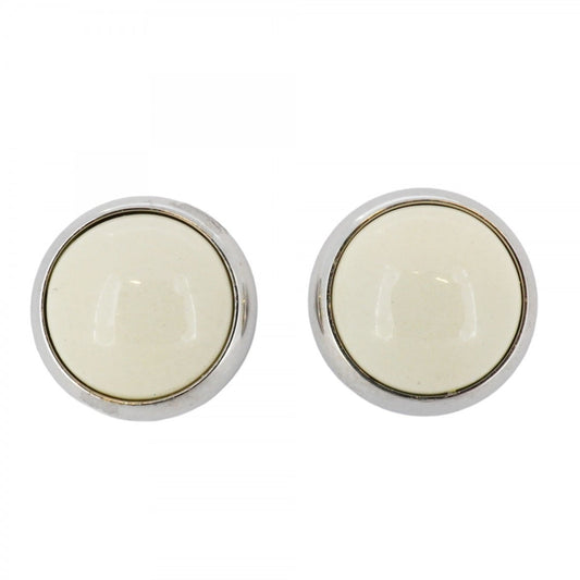 Hermes Eclipse Metal Silver Ivory Earrings for Women P1698839
