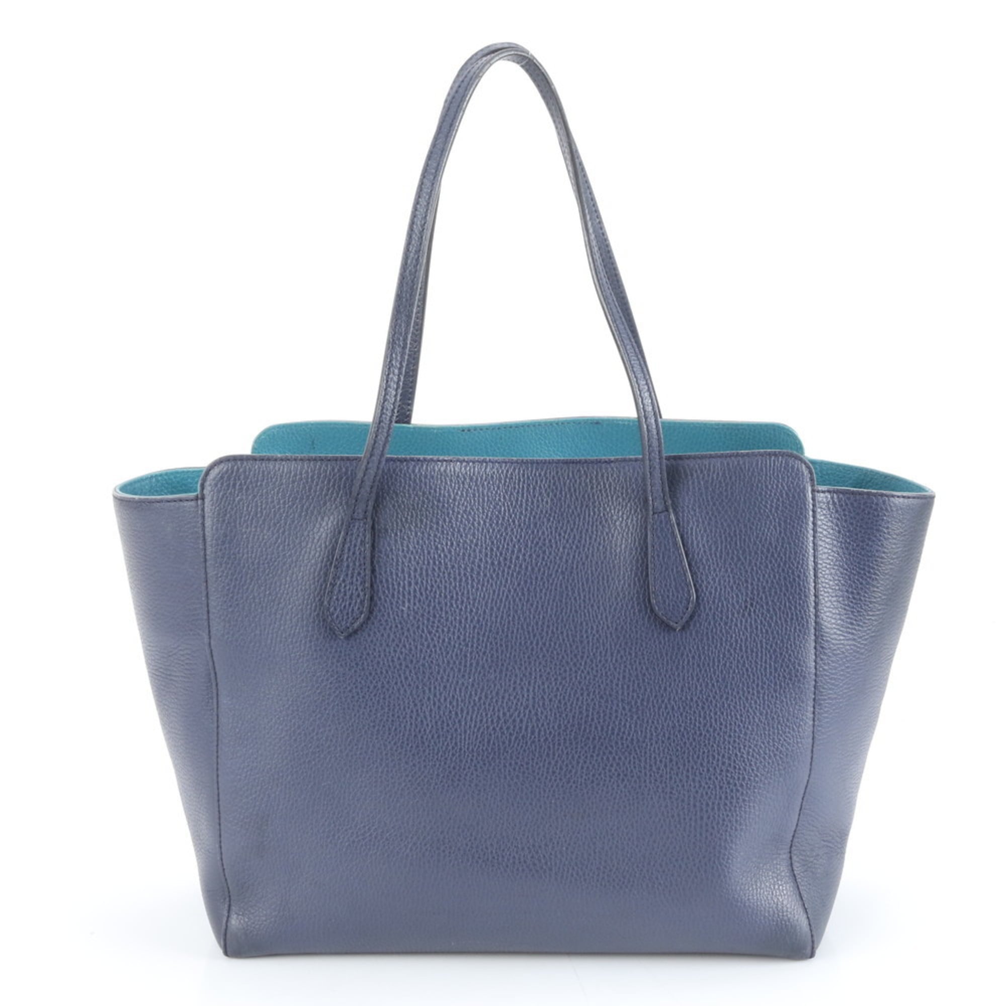 Gucci Swing 354397 Leather Tote Bag/Shoulder Bag, Navy, Women's