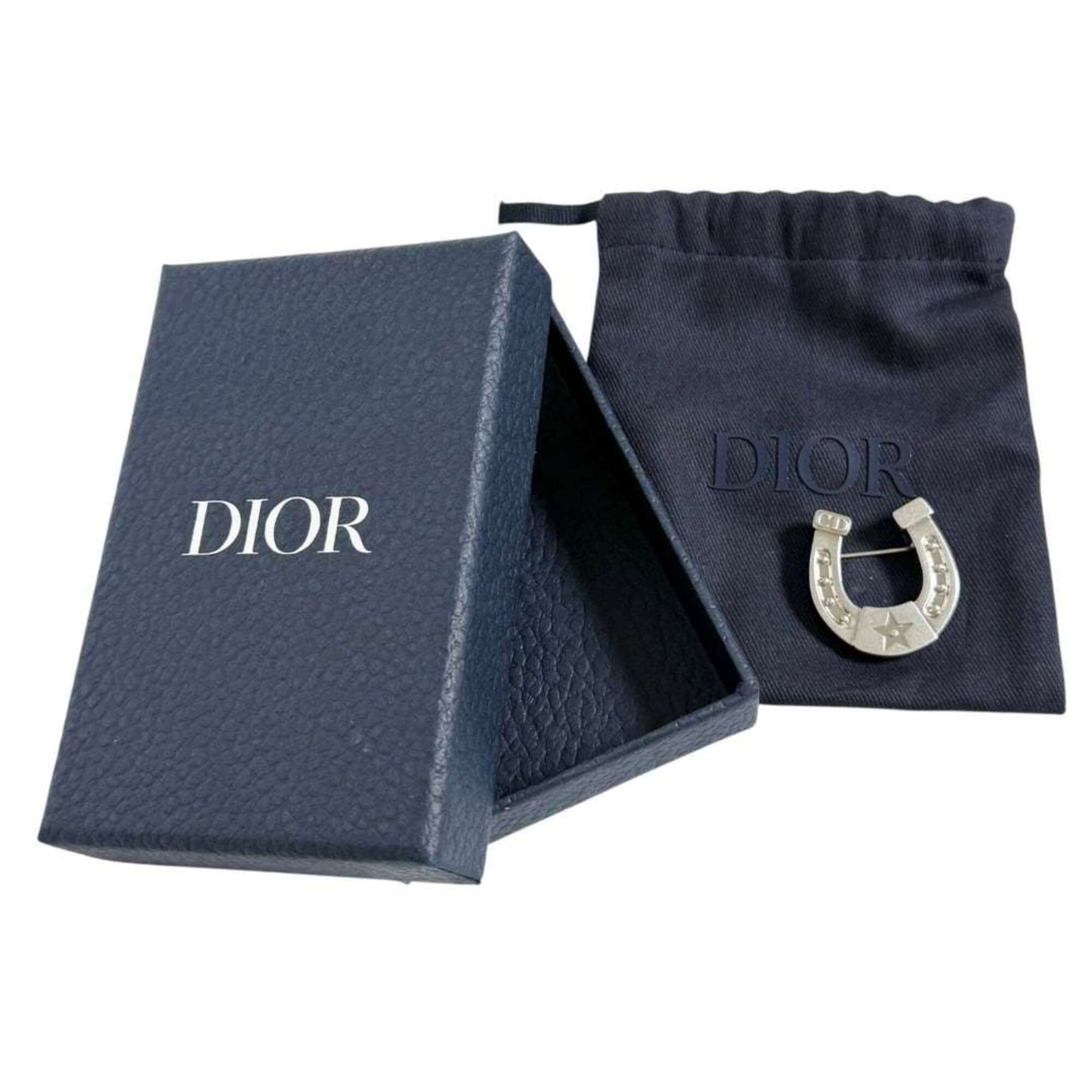 Christian Dior Dior Men's Horseshoe Pin Brooch, Silver Color — Like New