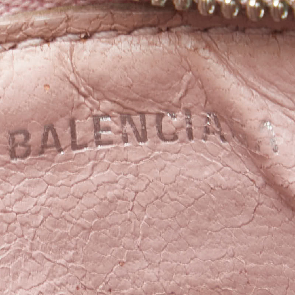 Balenciaga Logo Wallet/Coin Case 637130 Pink Leather Women's BALENCIAGA