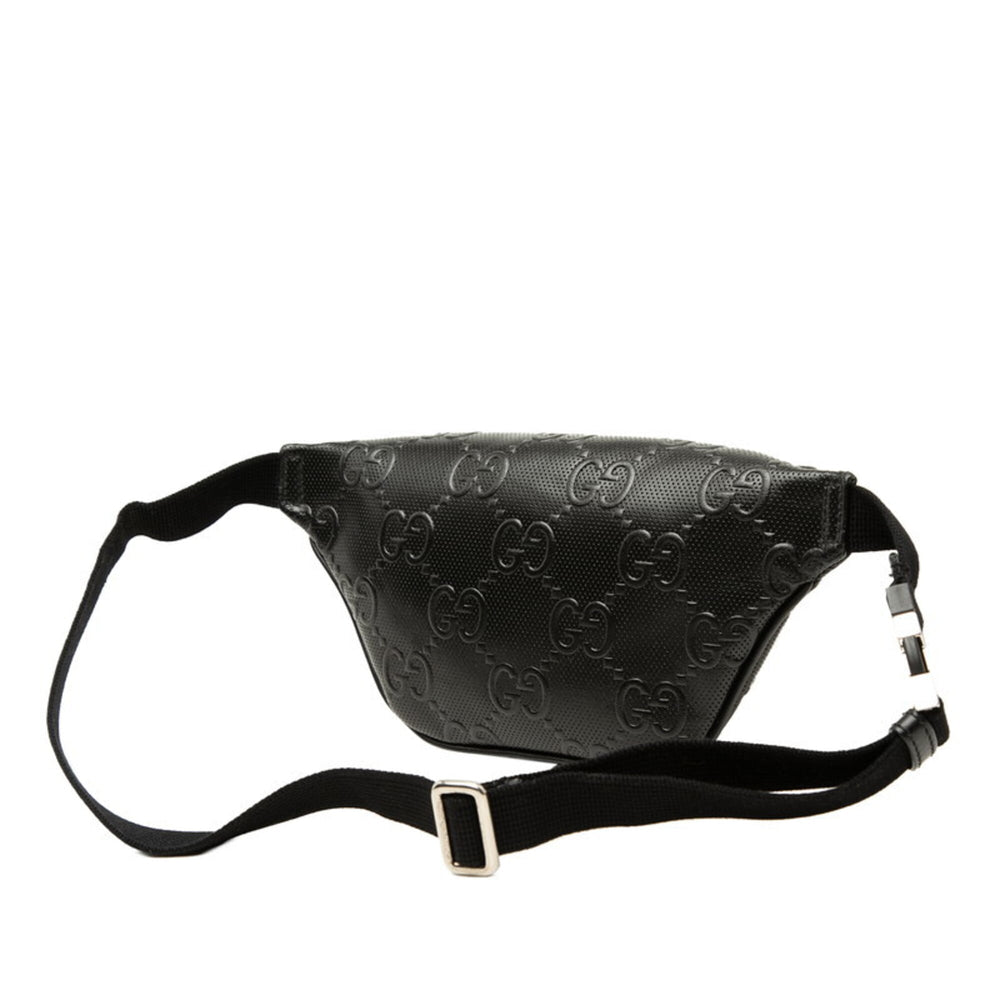 Gucci GG Embossed Waist Bag, Body Crossbody 658582, Black Leather, Women's, GUCCI — Like New