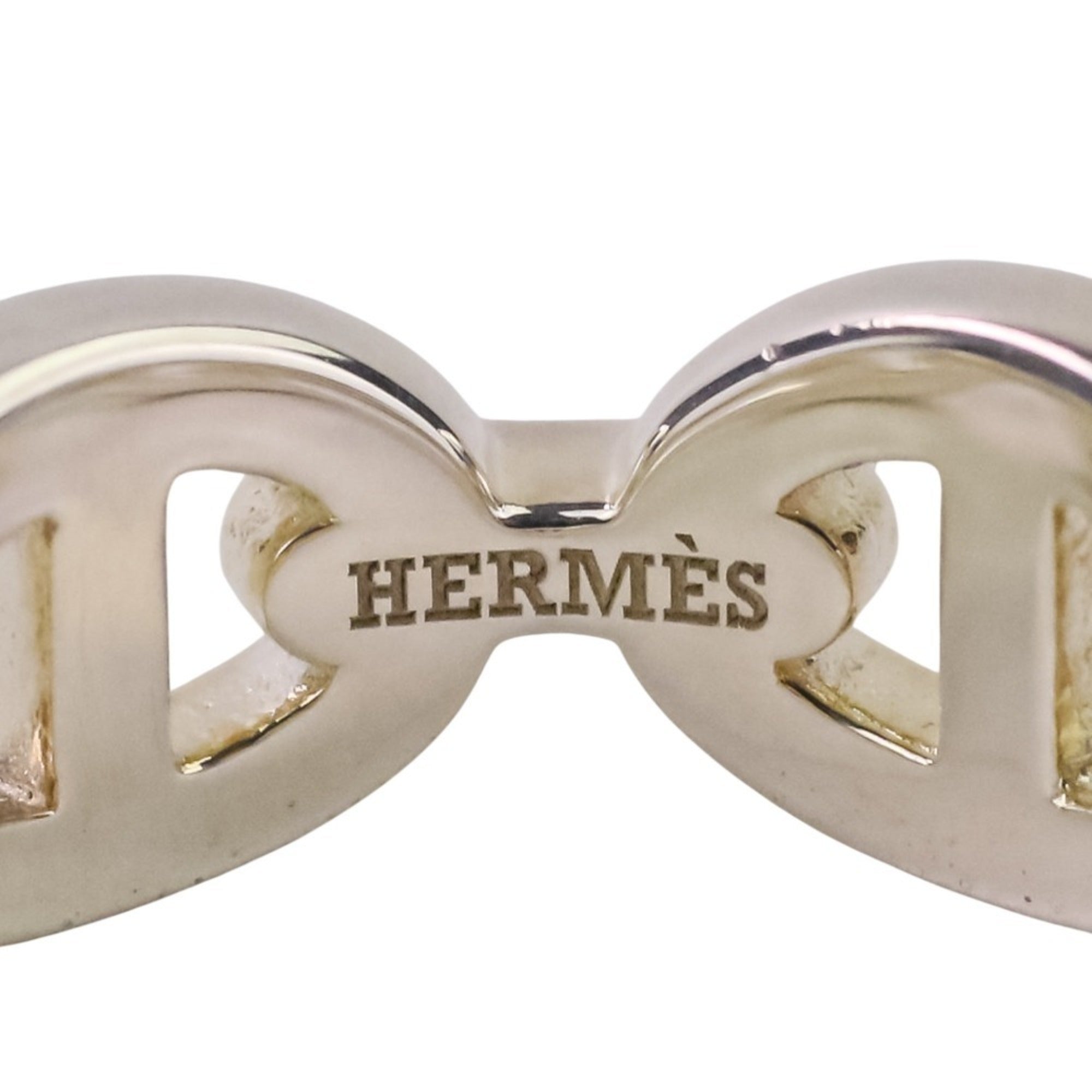 HERMES Chaine d'Ancre Enchaine PM AG925 Ring, Size 49 (equivalent), Silver, Women's — Like New