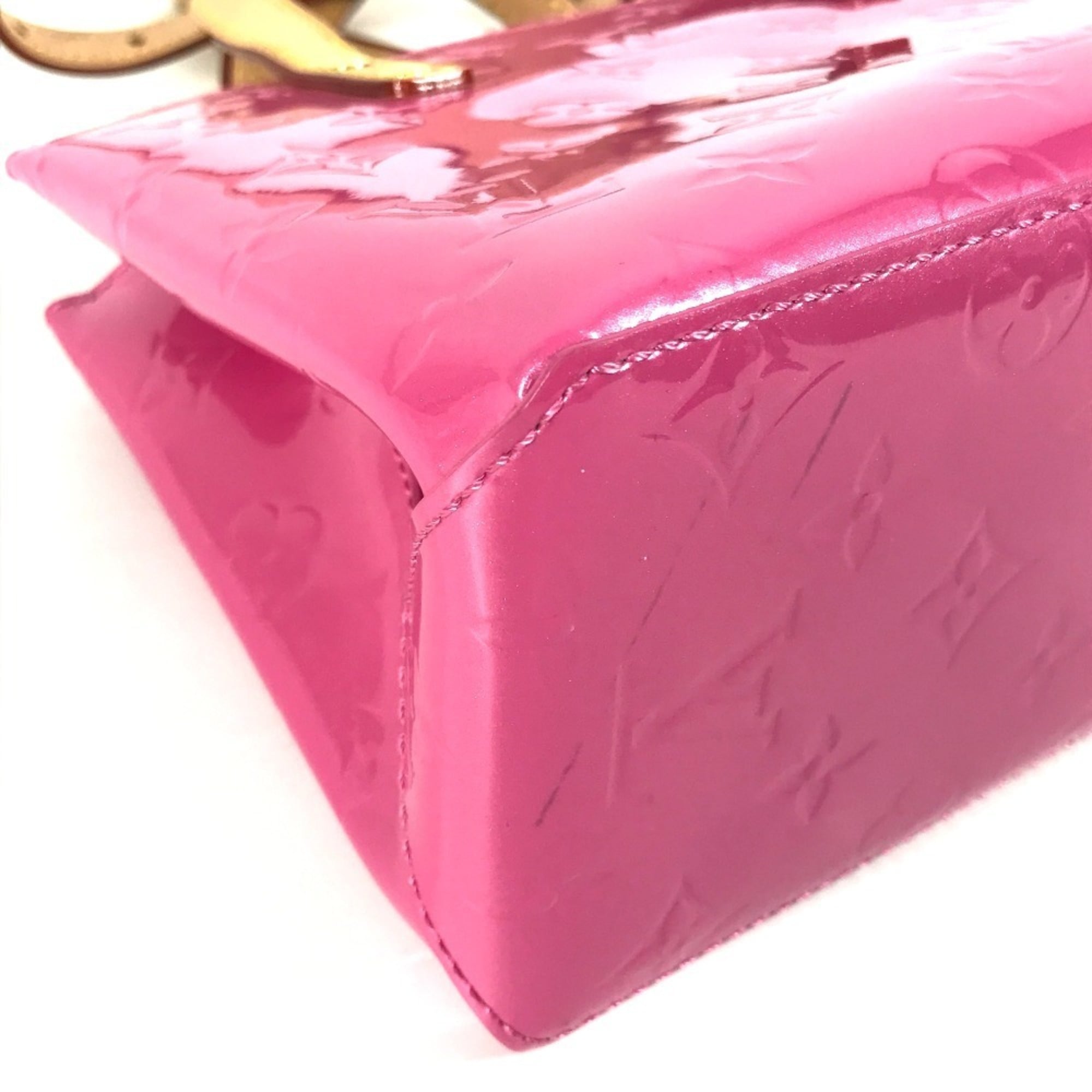 LOUIS VUITTON M24028 Monogram Vernis LV Remix Lead PM 2-Way Bag, Tote Handbag, Shoulder Vernis, Women's, Neon Pink — Like New