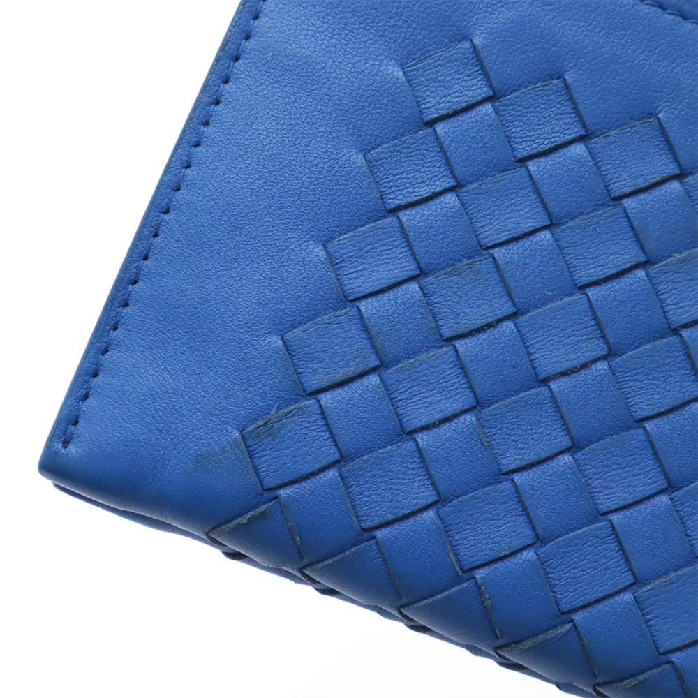 BOTTEGA VENETA Bottega Veneta Intrecciato Clutch Bag Second Leather Blue — Like New