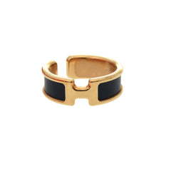 Hermes Unused Hermès Olympe GM Leather Navy Blue Ear Cuff with Gold Hardware 0302 — New - Store Return
