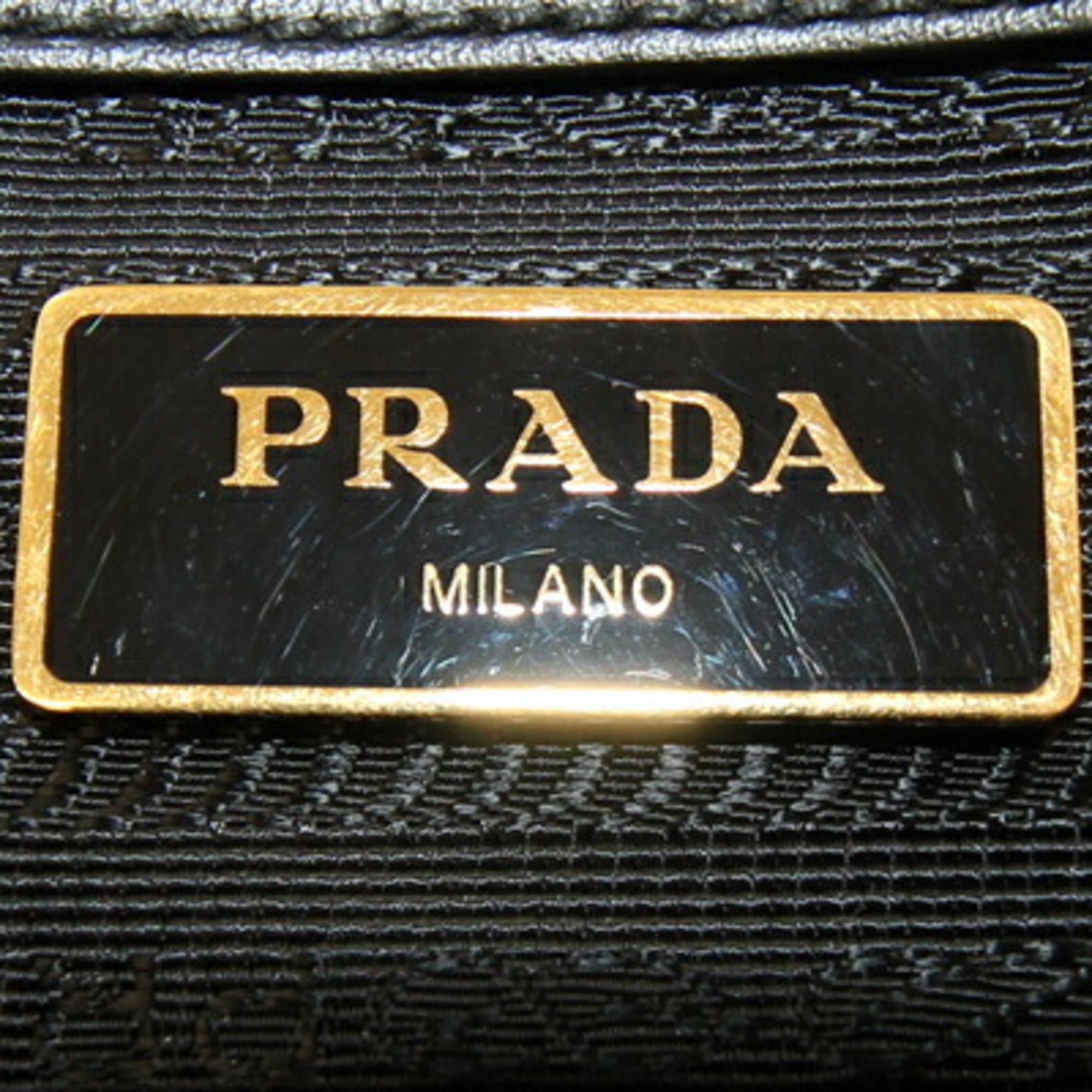 Prada Handbag 1BC060 Black Nylon and Leather Shoulder Bag for Women