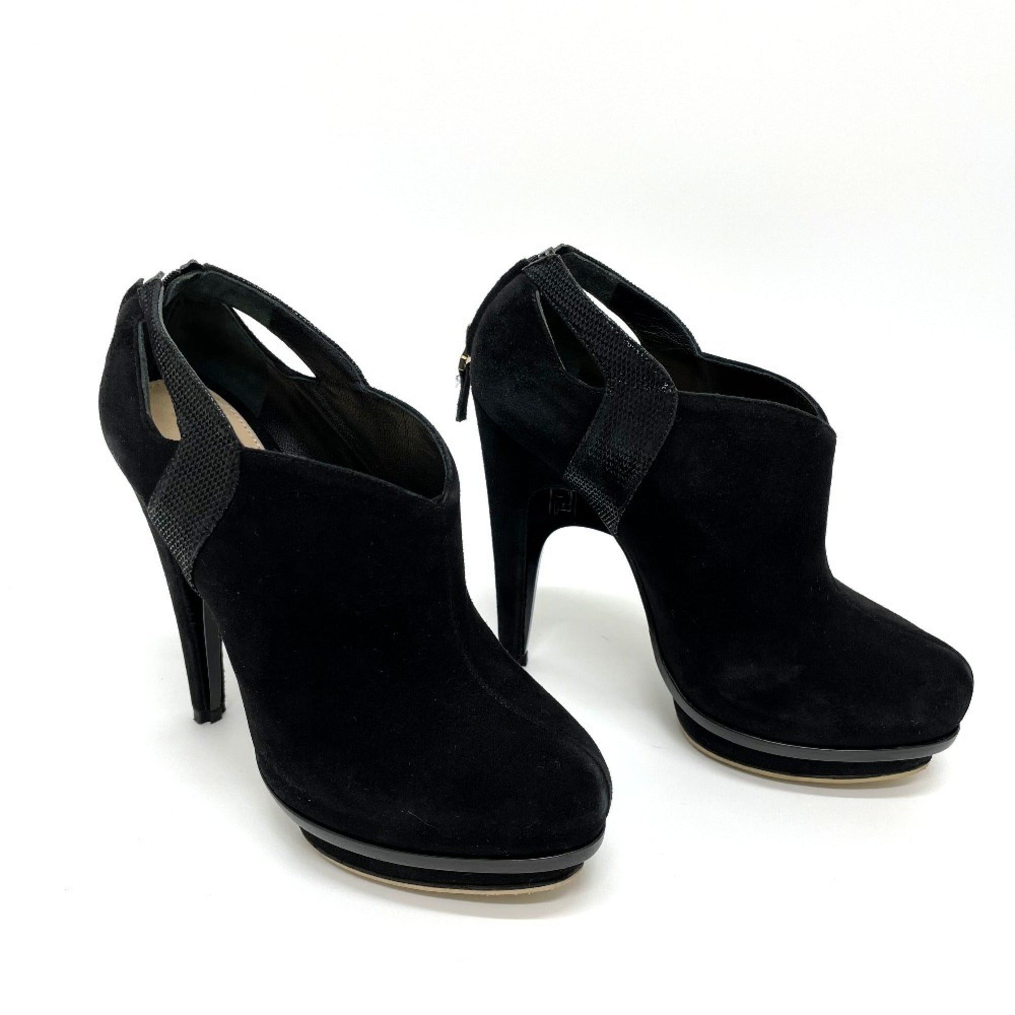 FENDI Made in Italy VERO CUOIO High Heel Dress Shoes Leather Women's Black