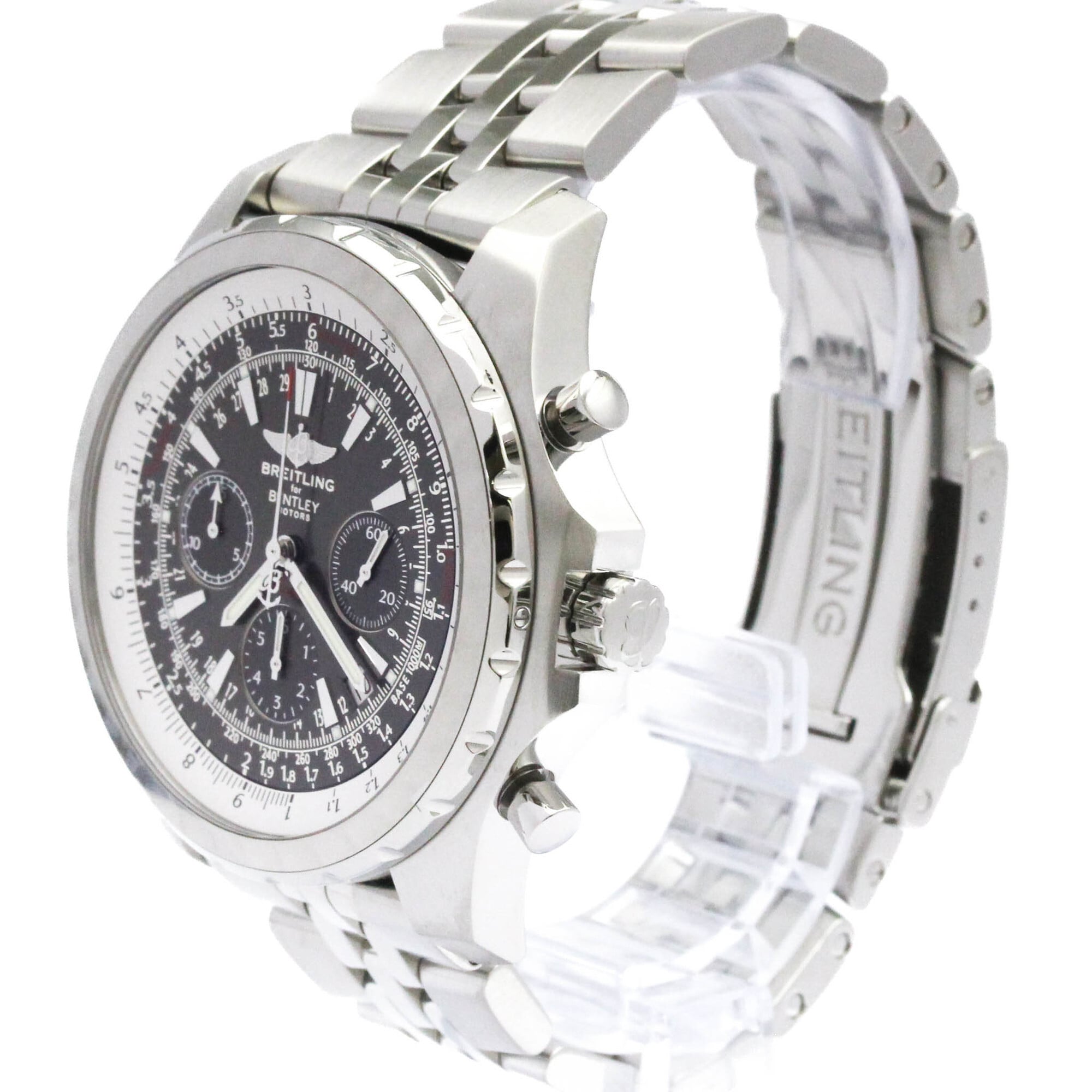 BREITLING Bentley Motors Steel Automatic Mens Watch A25363 Polished — Very Good