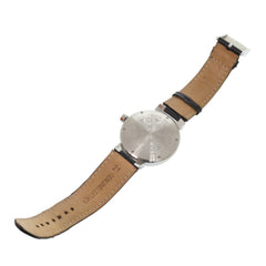 Louis Vuitton Tambour Q111E Stainless Steel Leather Silver Quartz Watch 1507 LOUIS VUITTON — Good
