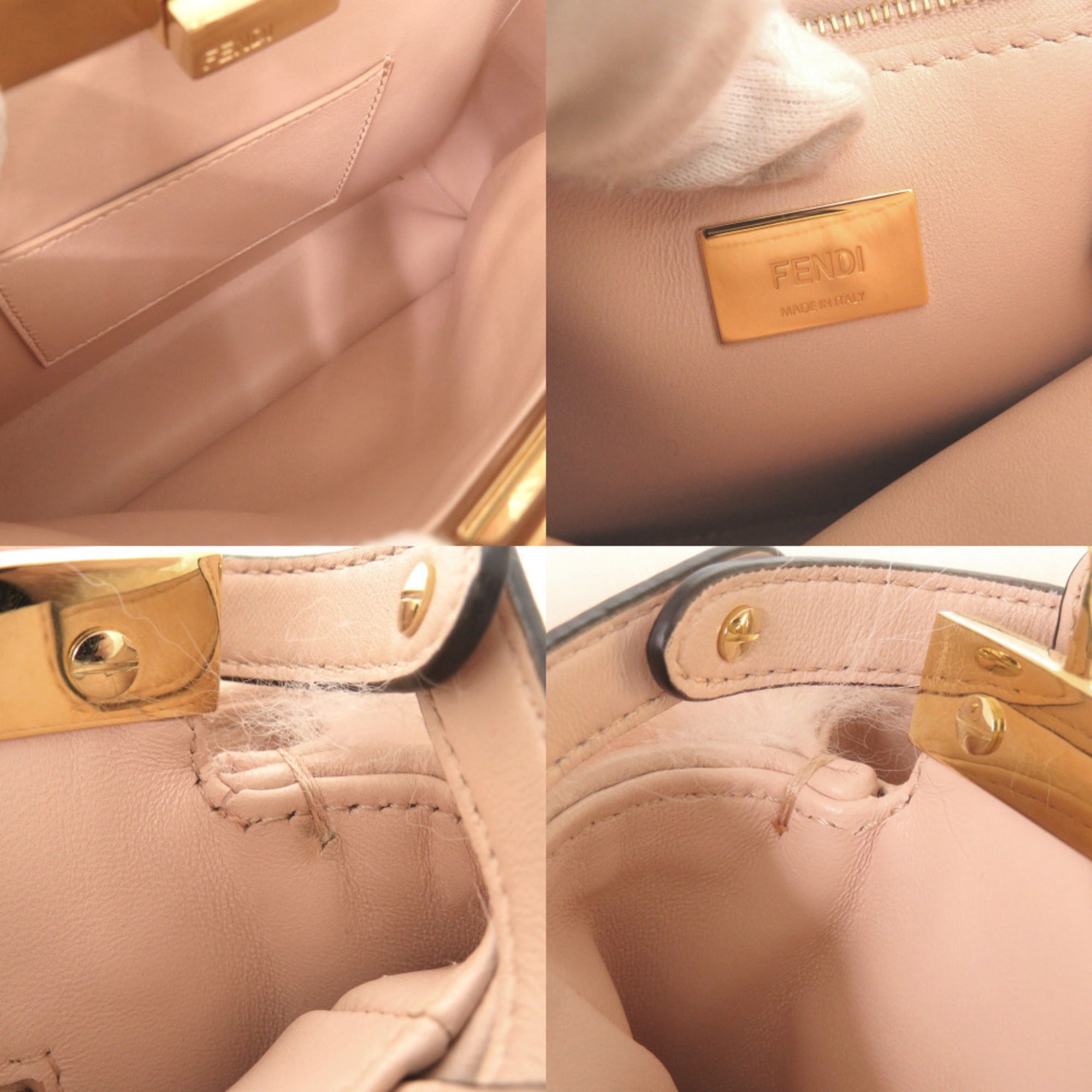 Fendi Peekaboo Mini 8BN244 Fox Fur Leather Pink 2-Way Handbag Shoulder Bag 1088FENDI — Like New