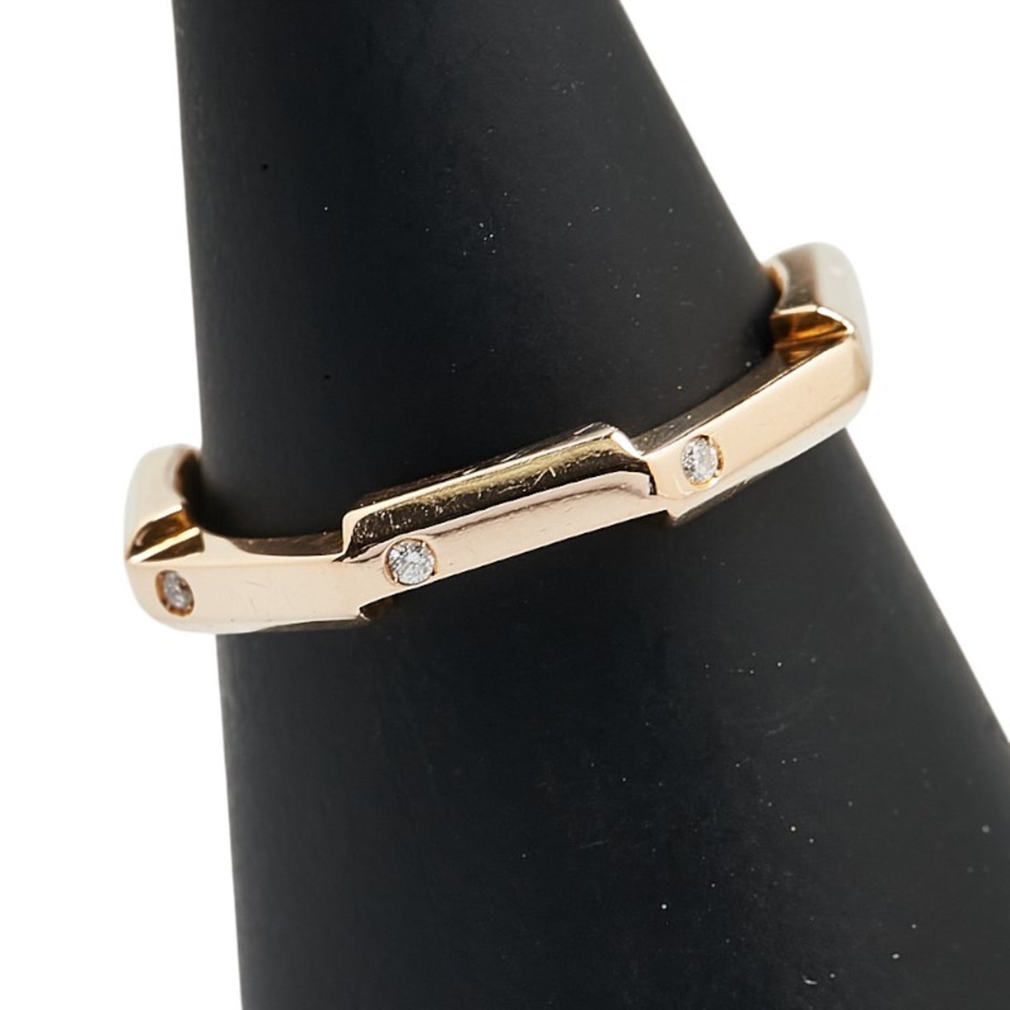 Gucci Link to Love Mirror Diamond Ring, #9, 18K Pink Gold, Women's