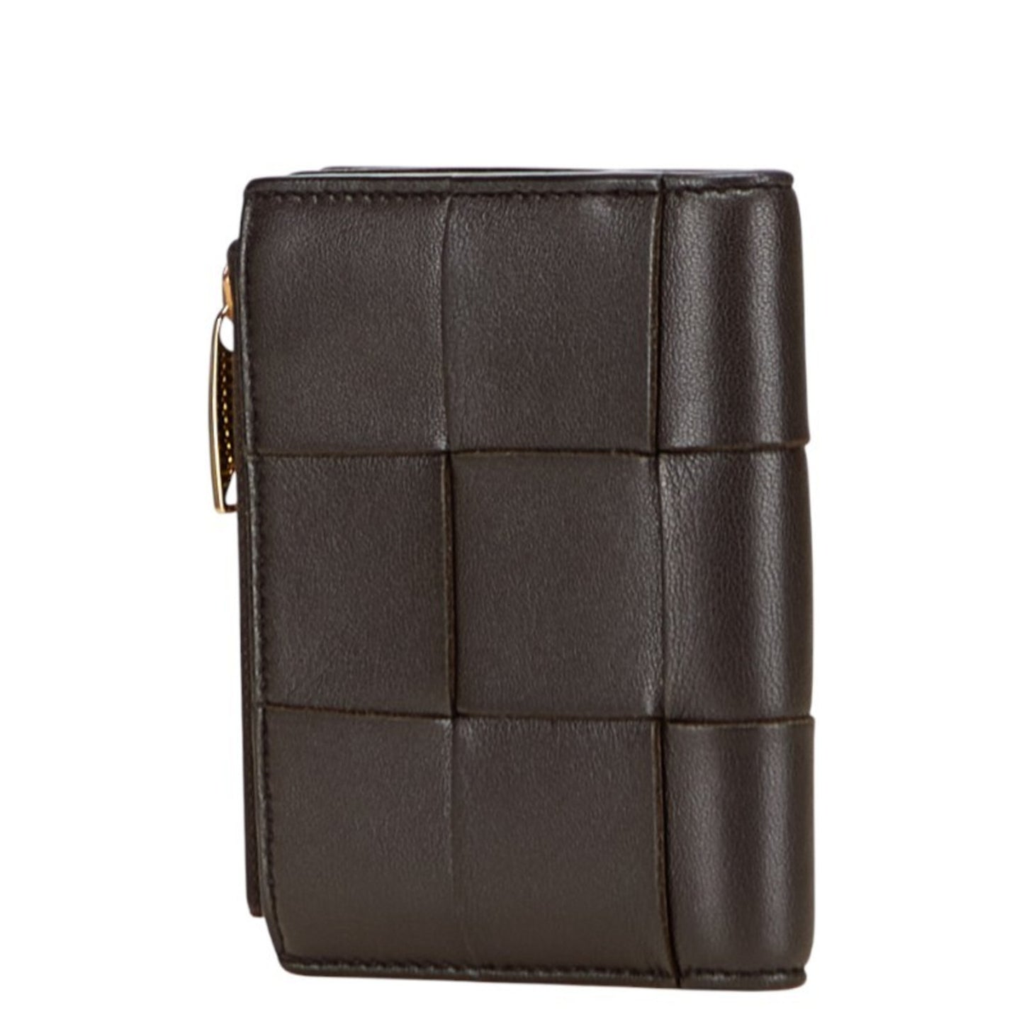Bottega Veneta Maxi Intrecciato Cassette Bi-fold Wallet in Brown Leather for Women