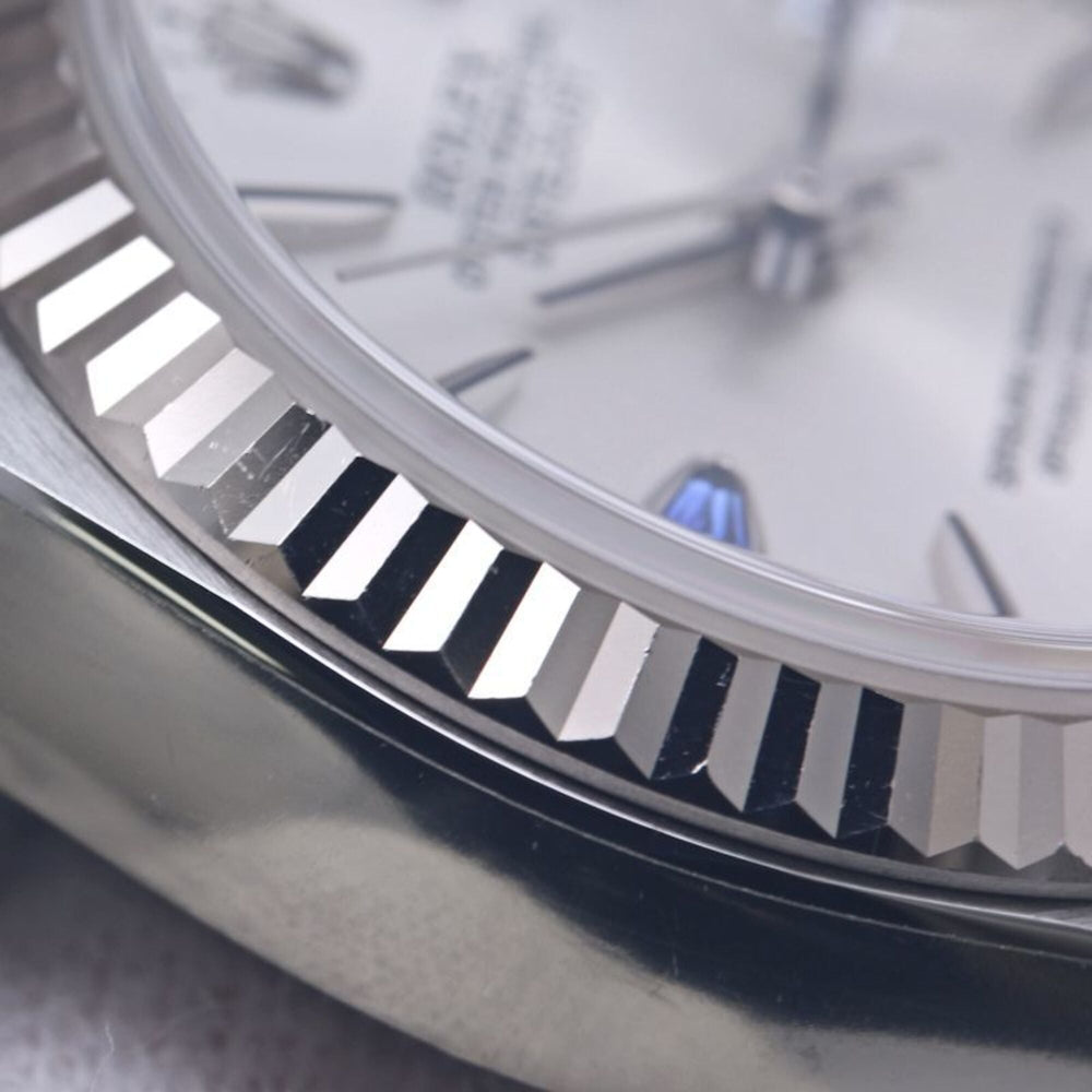 ROLEX Datejust Sapphire 2P 79174 Women's Watch 18K White Gold x Stainless Steel 40301 — Like New