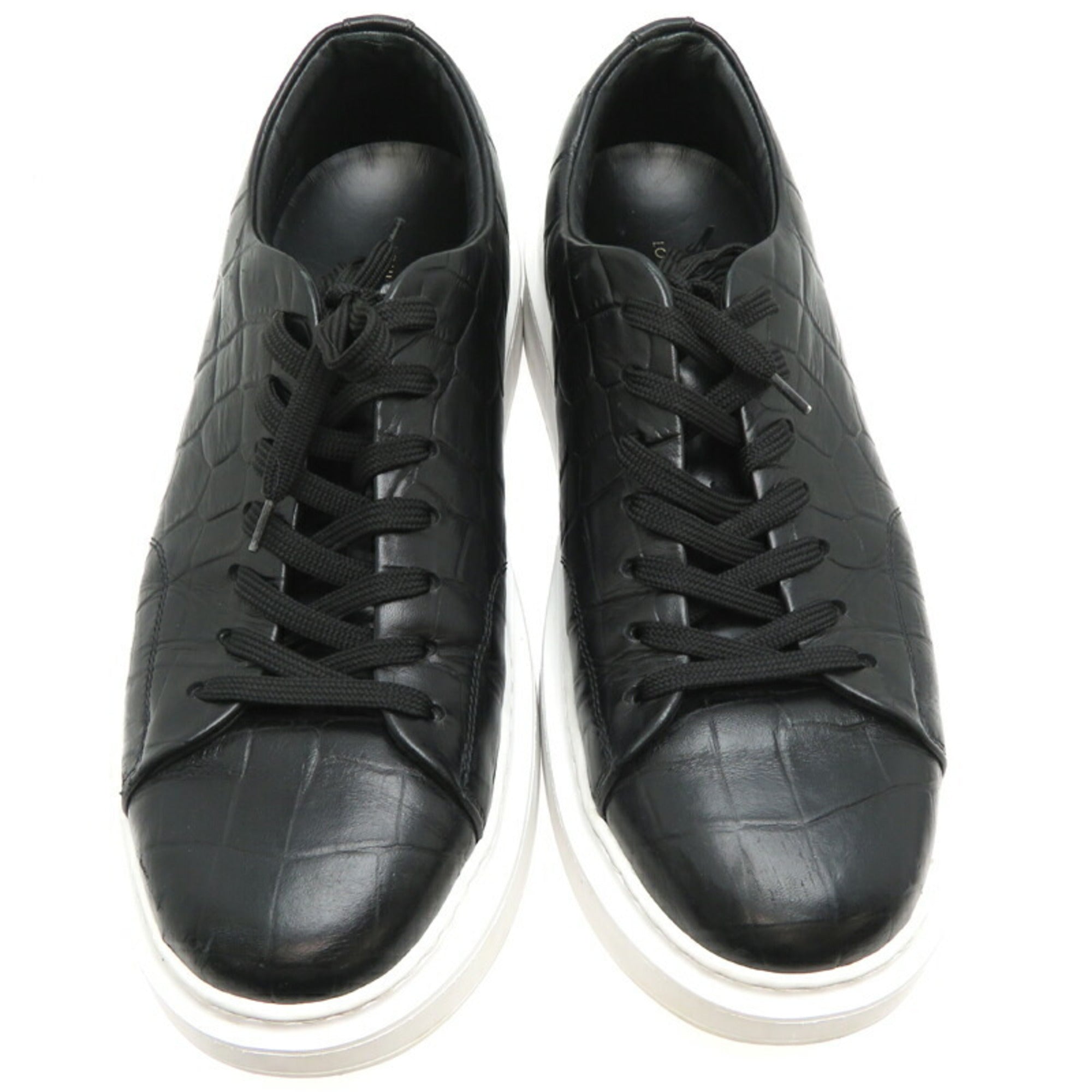 Louis Vuitton #6 25cm Beverly Hills Line Men's Sneakers 1OXI Leather Noir Black