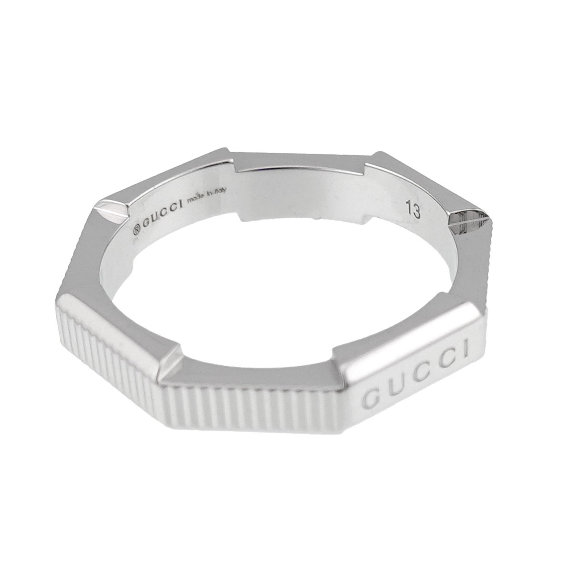 Gucci Link to Love Ring #13, 18K White Gold (750) — Like New