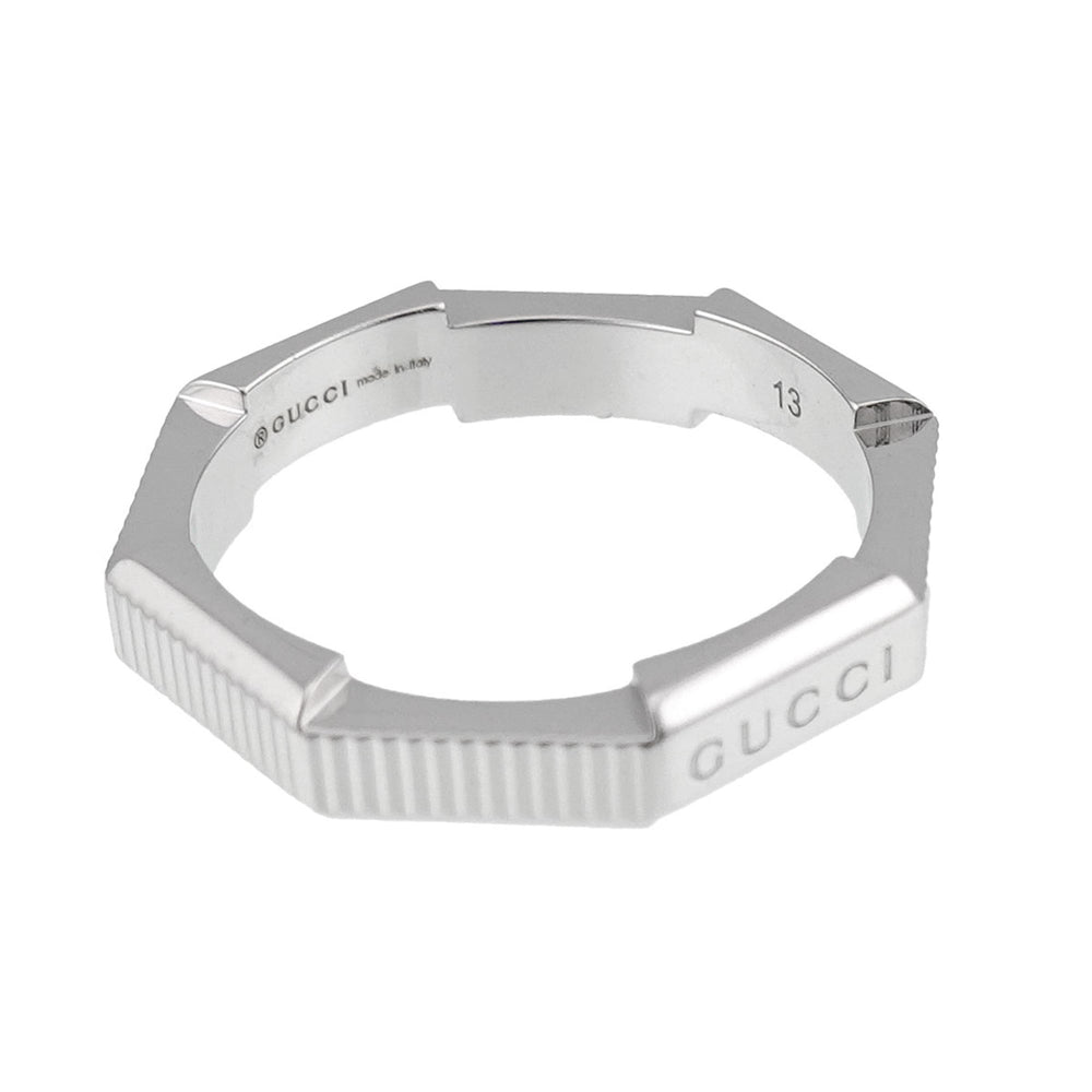 Gucci Link to Love Ring #13, 18K White Gold (750) — Like New