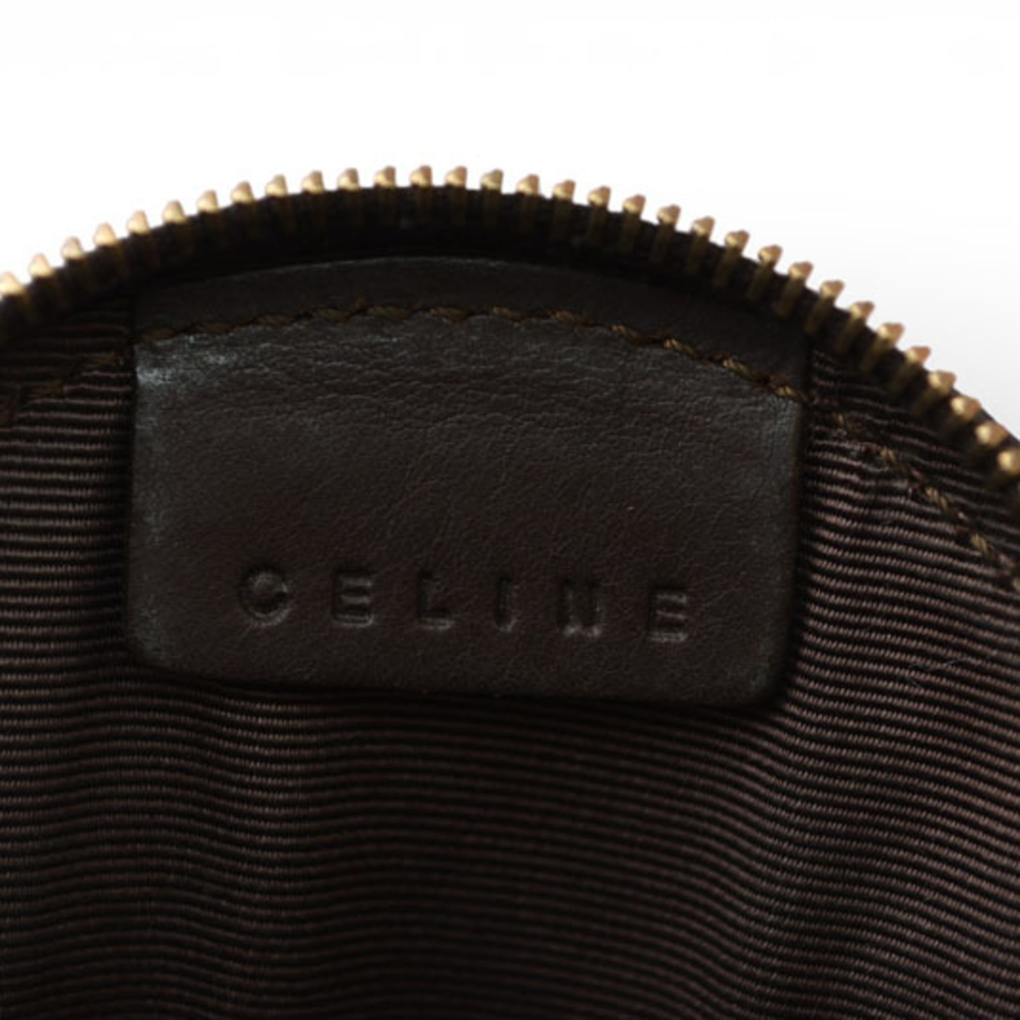 Celine coin case, circle-shaped, dark brown