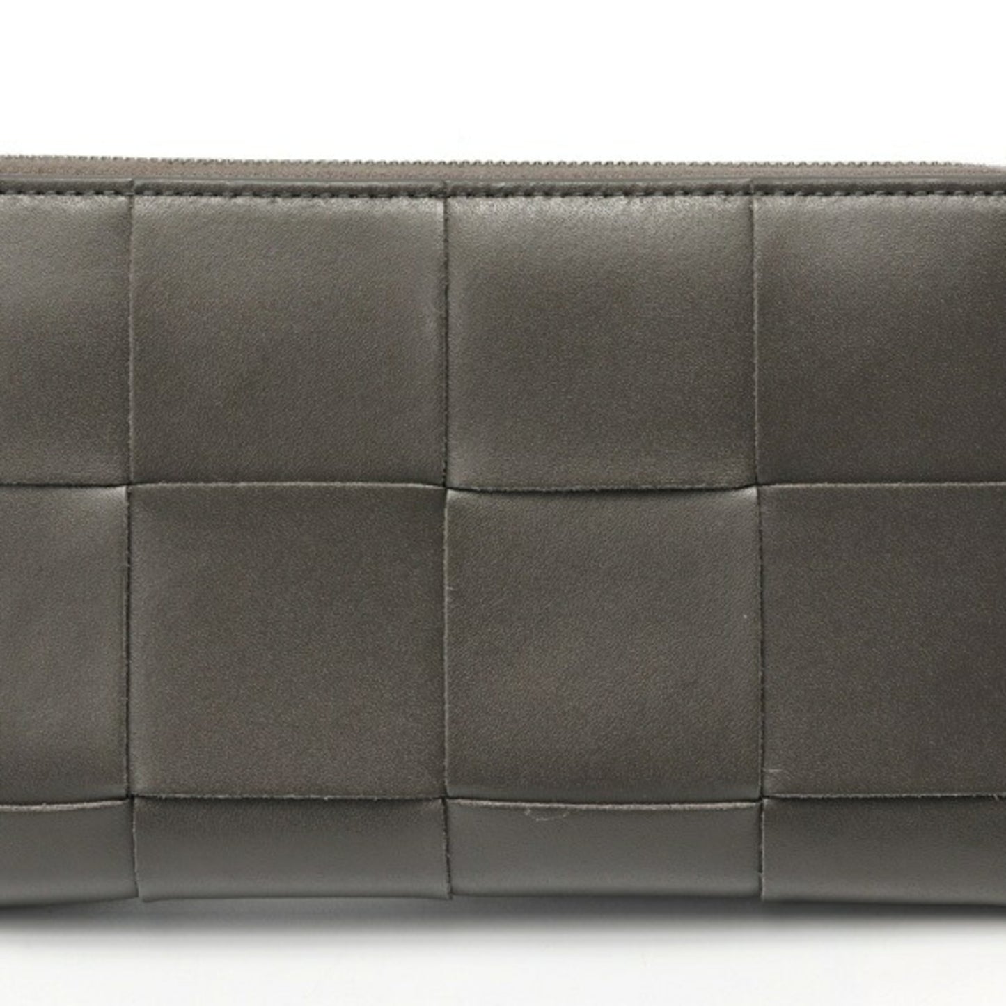 Bottega Veneta Cassette Zip Around Wallet 814649 Calf Leather Gray S-159381
