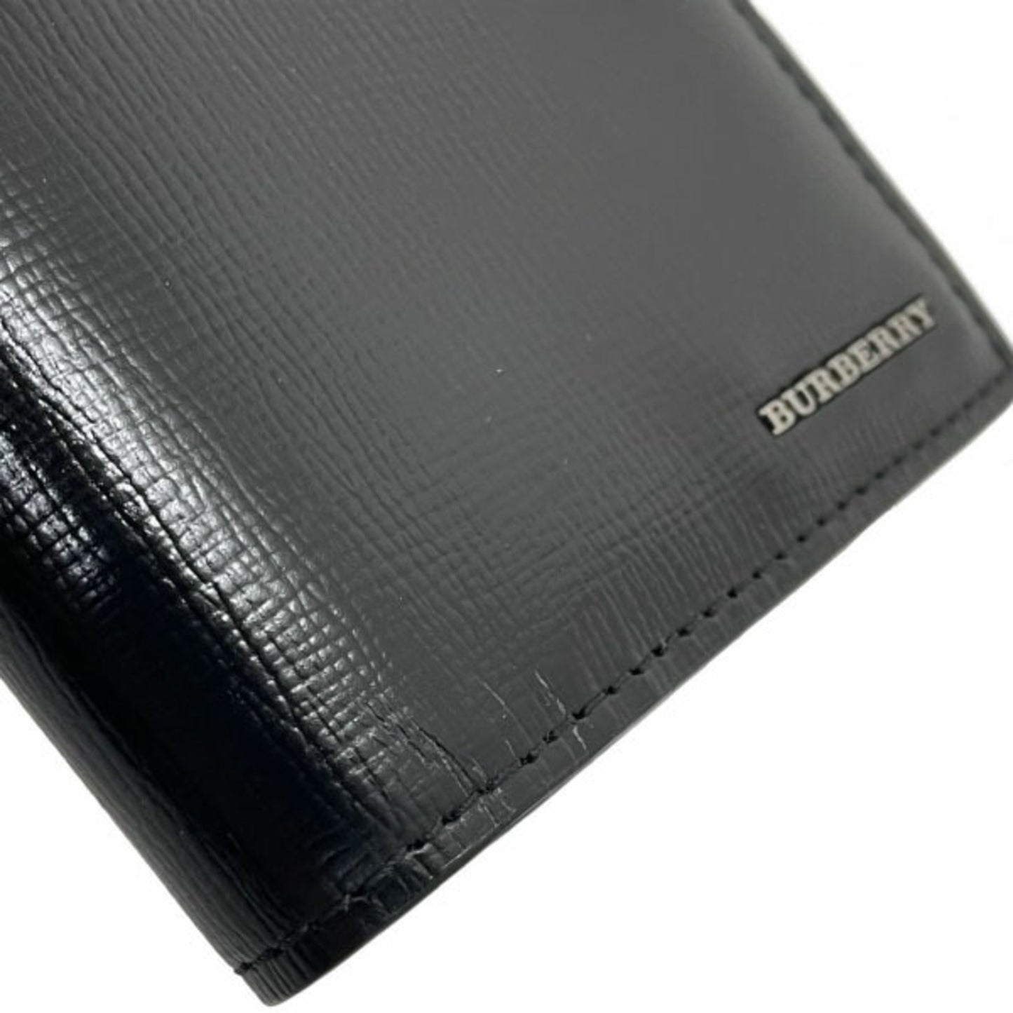 Burberry long wallet, bi-fold leather, black, BURBERRY, men's, HH-14980