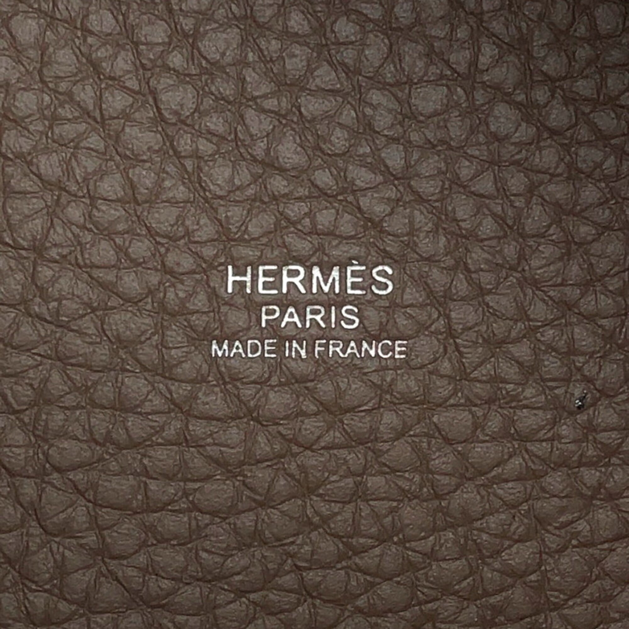 Hermes Picotin Lock PM handbag, Etoupe, Taurillon Clemence leather, W stamp, HERMES tote bag, Lock, Picotin, women's — Like New