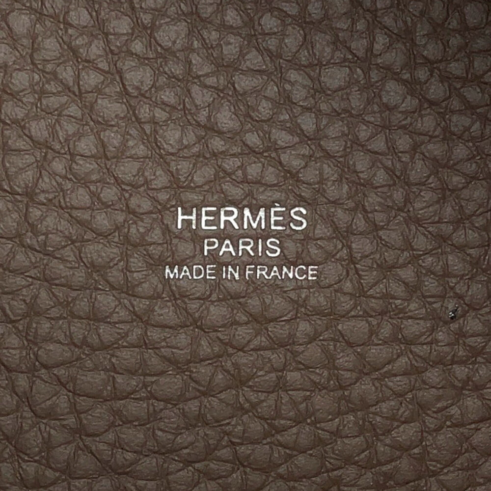 Hermes Picotin Lock PM handbag, Etoupe, Taurillon Clemence leather, W stamp, HERMES tote bag, Lock, Picotin, women's — Like New