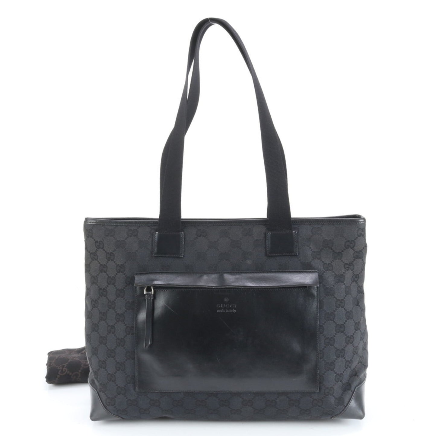 Gucci GG Canvas 019 0426 Leather Tote Bag Shoulder Handbag Black Women's