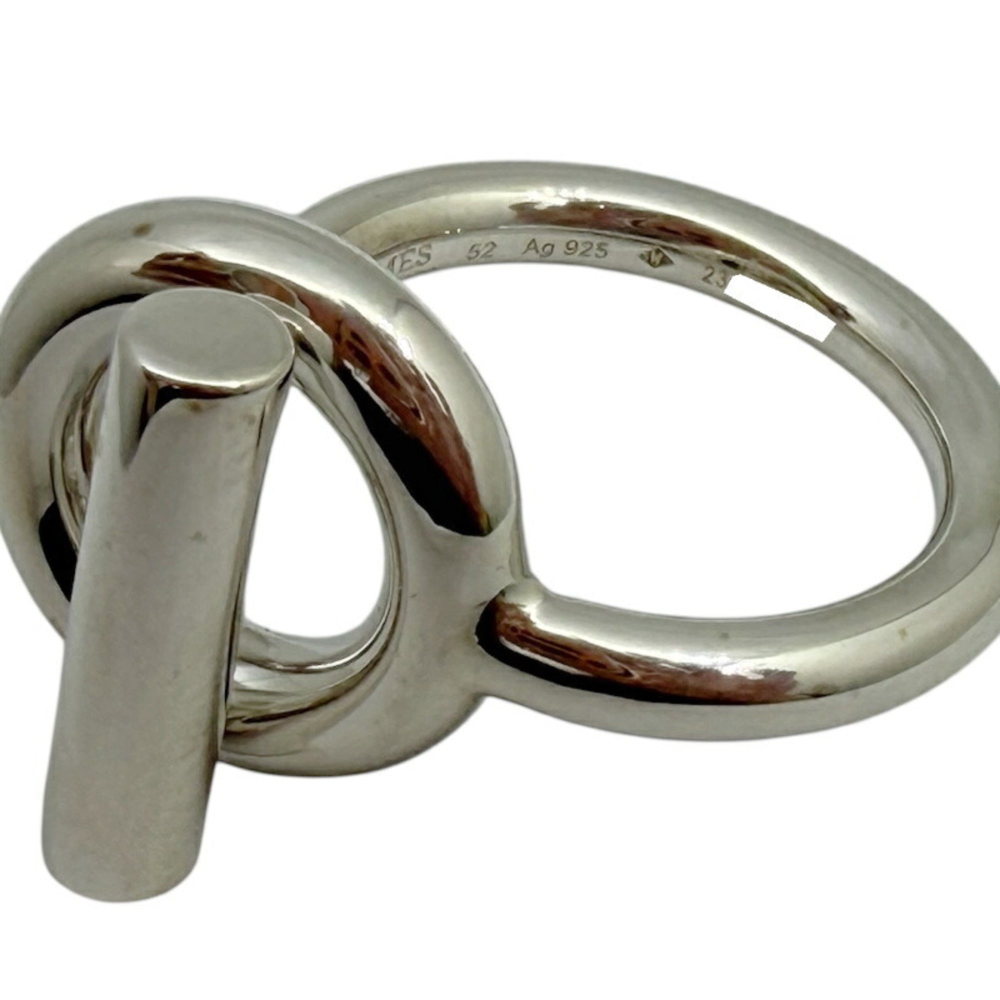 HERMES Echappé Ring, Silver #52, AG925, for Men and Women — Like New