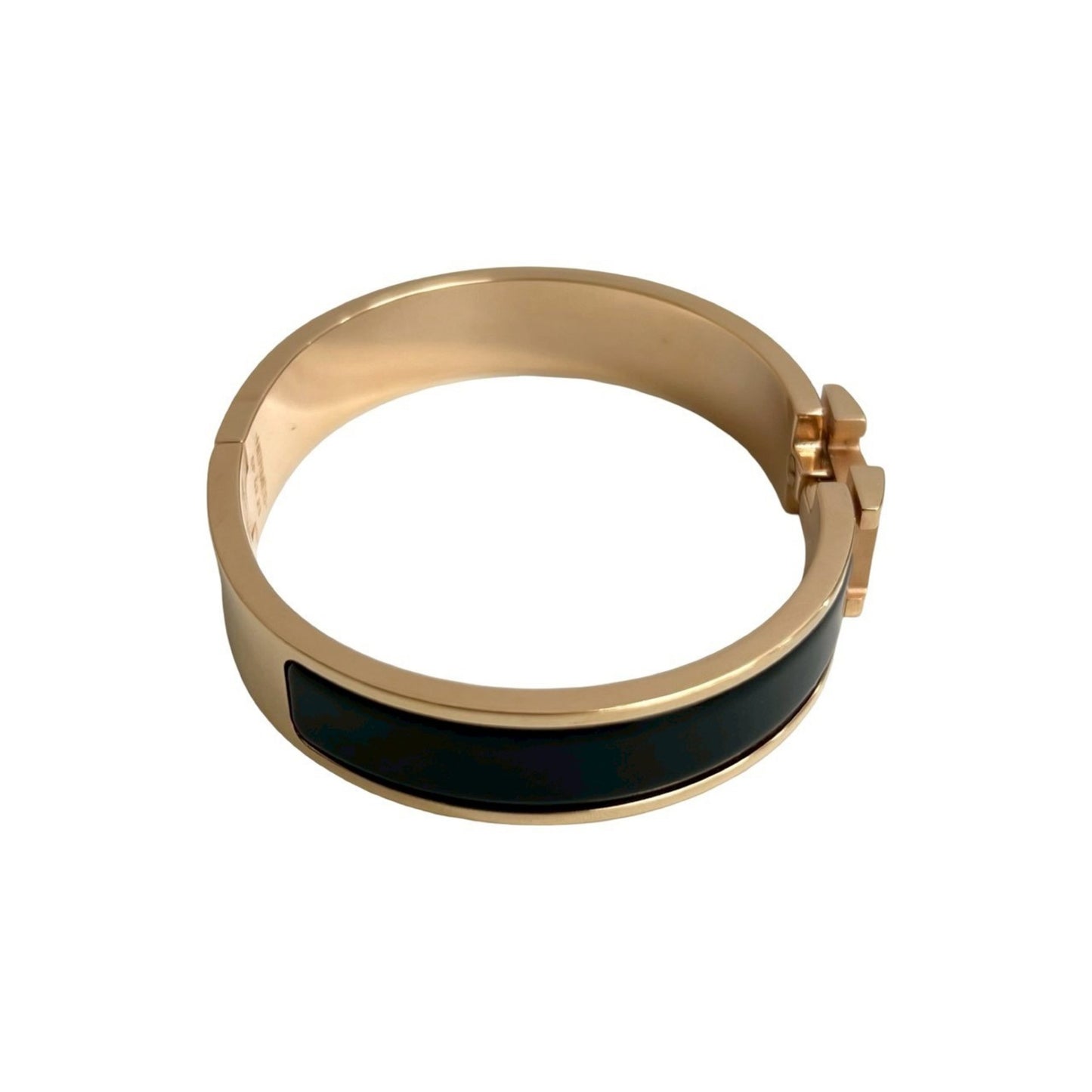 HERMES Click H Bracelet/Bangle Accessory for Women, Gold/Black, 28150