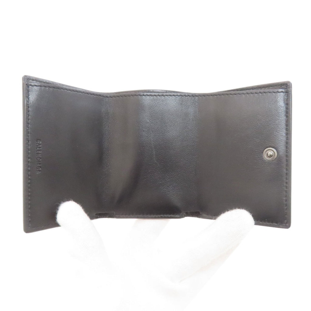 Balenciaga Compact Wallet Logo Bifold Leather Women's BALENCIAGA