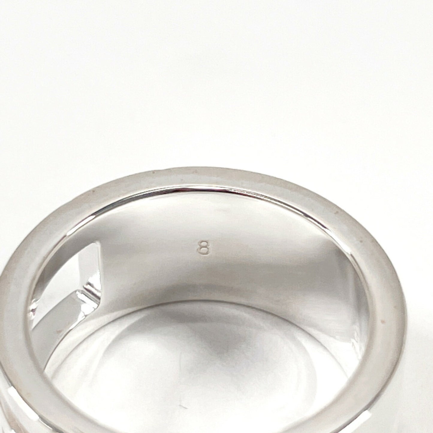 GUCCI Branded Cutout G Ring, 925 Sterling Silver, 7.5mm, Women's