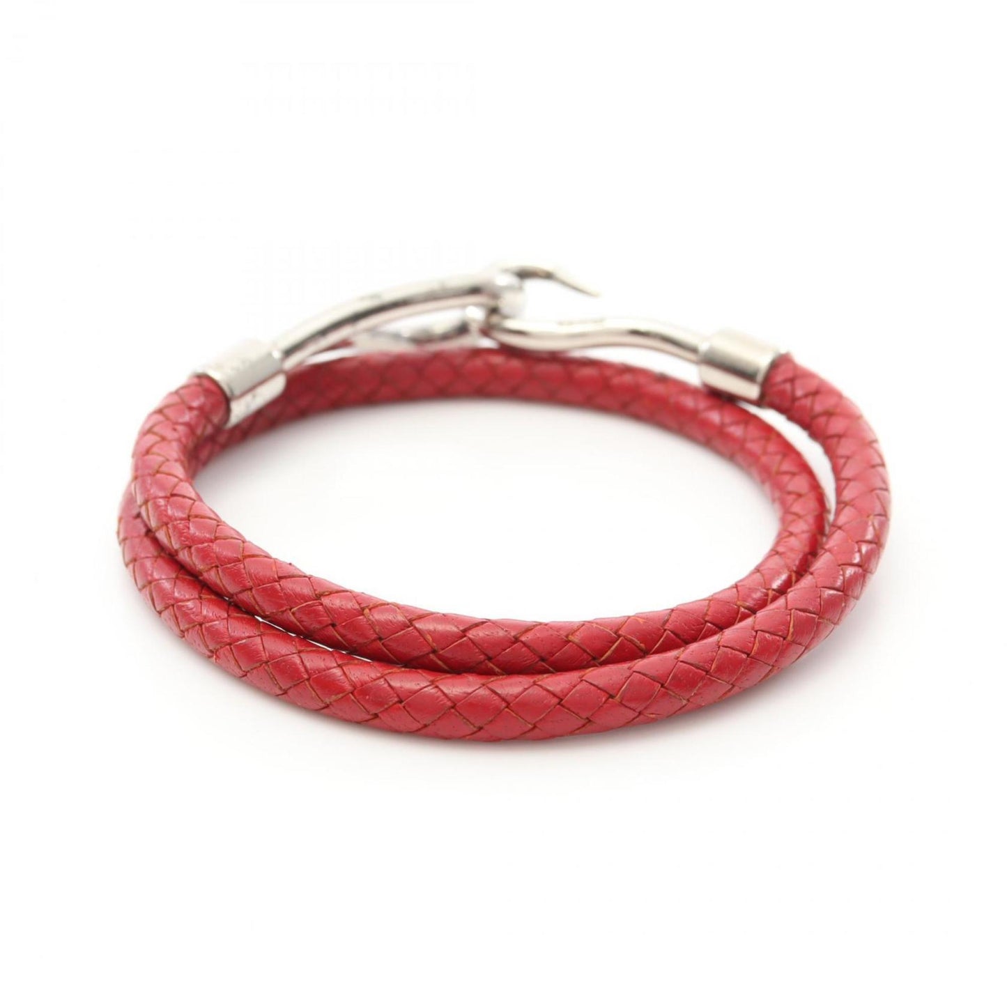 Hermes Hermès Jumbo Choker Bracelet, Leather, Women's, Red