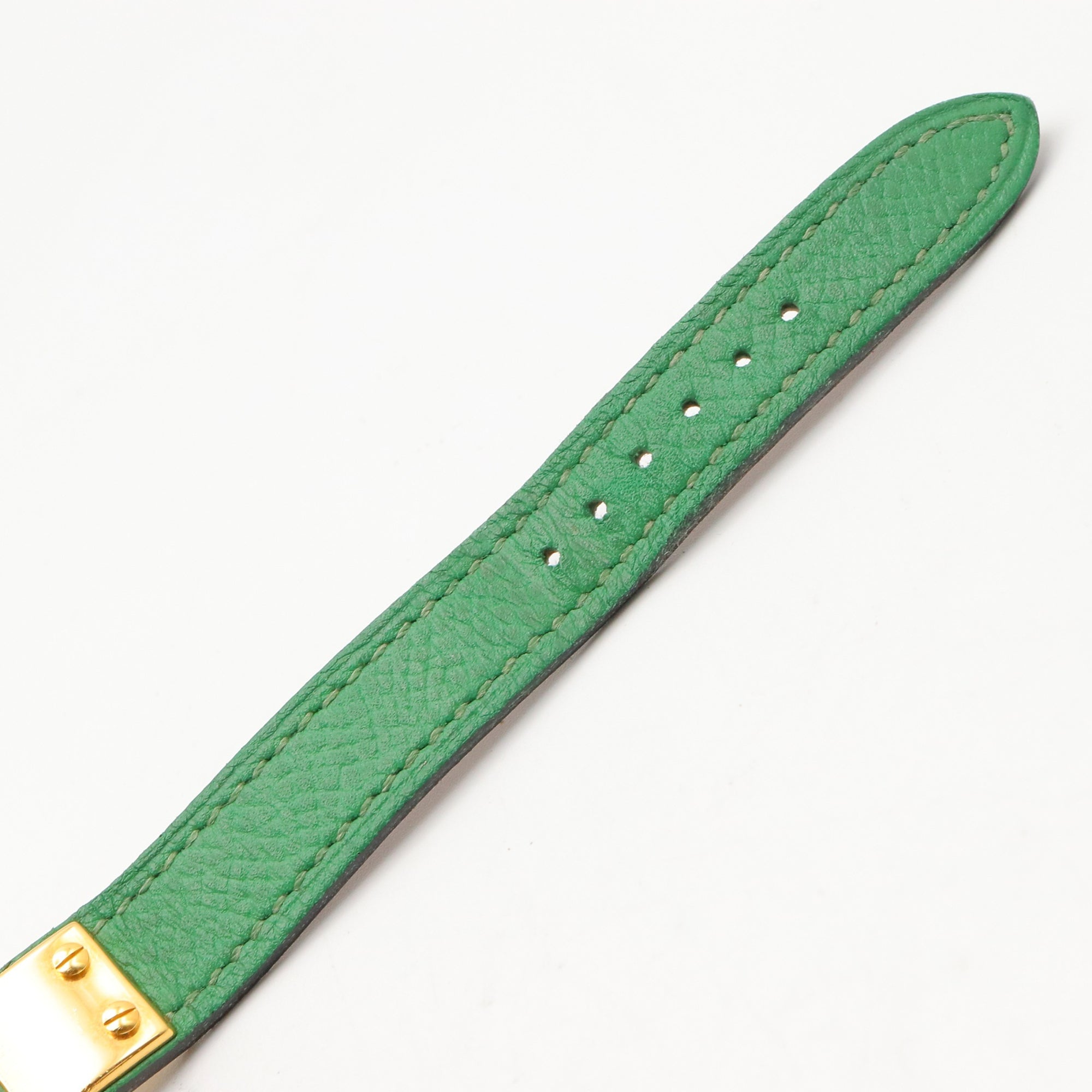Hermes Kelly Watch, Gold Plated (GP), Leather Strap, Ladies' Champagne Color, KE1.201 — Very Good