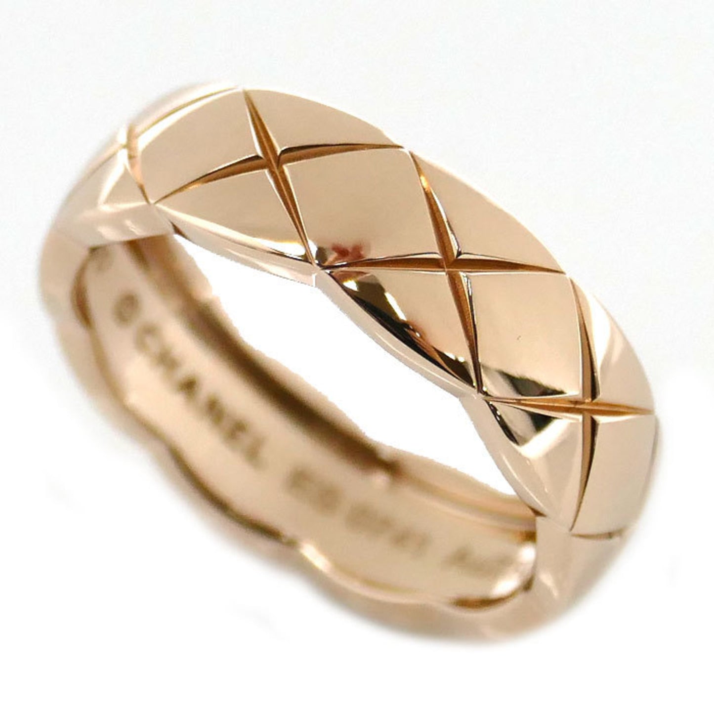 CHANEL 18K Pink Gold Coco Crush Ring J10817, Size 20, 60cm, 7.2g, Men's