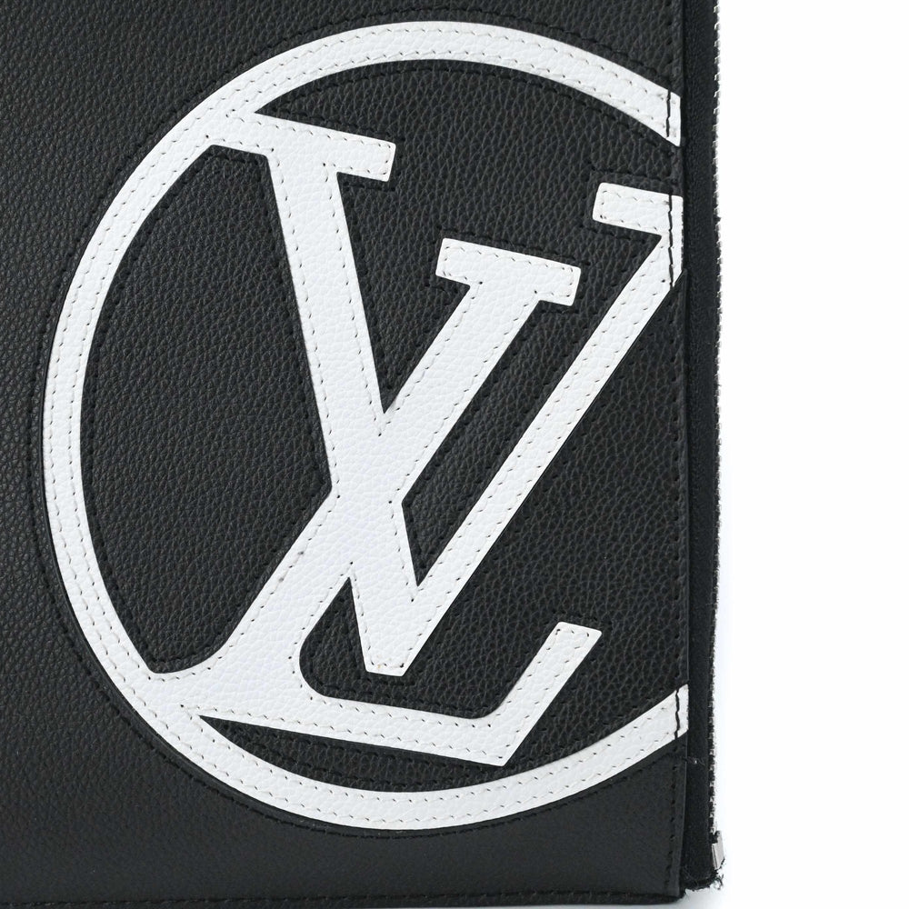 LOUIS VUITTON Pochette Jour GM Taurillon Leather Clutch Bag LV Black M67747 — Like New