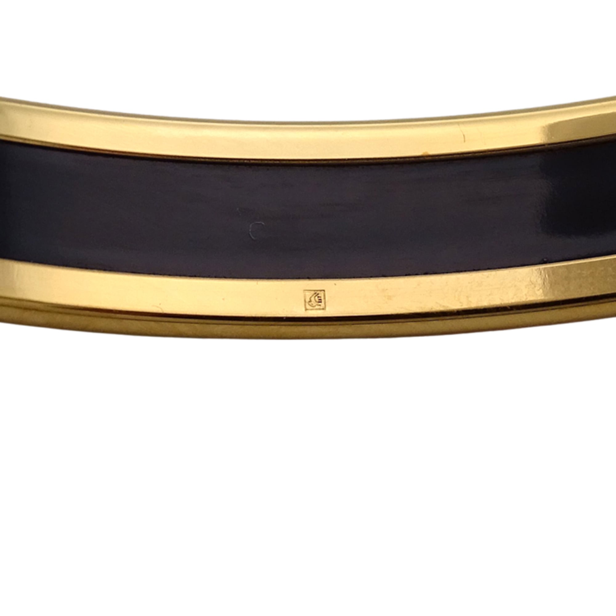 Hermes Hermès enamel PM bangle for women, gold and multicolored coral
