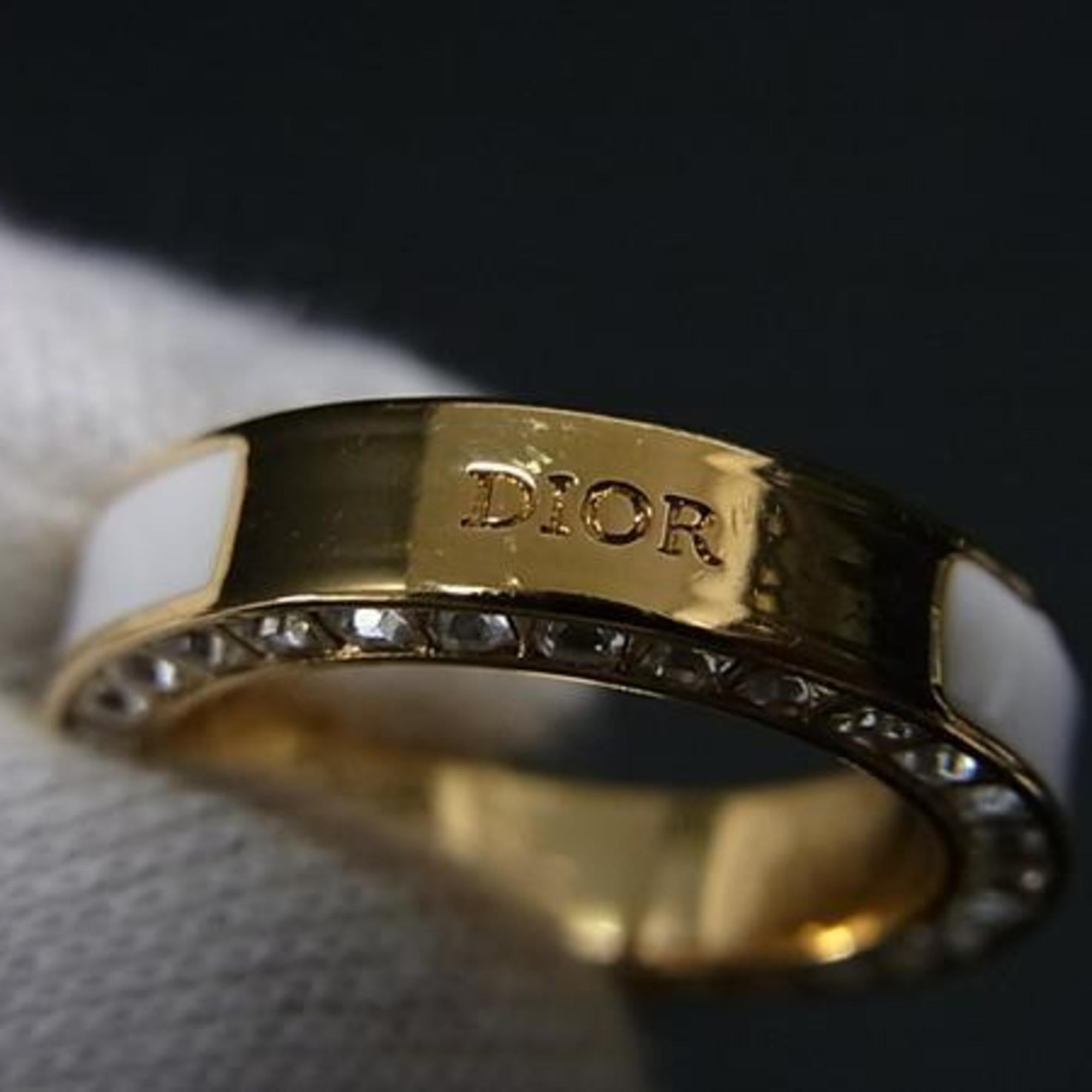 Christian Dior Night Code Ring in Gold and White Metal with Rhinestones for Women