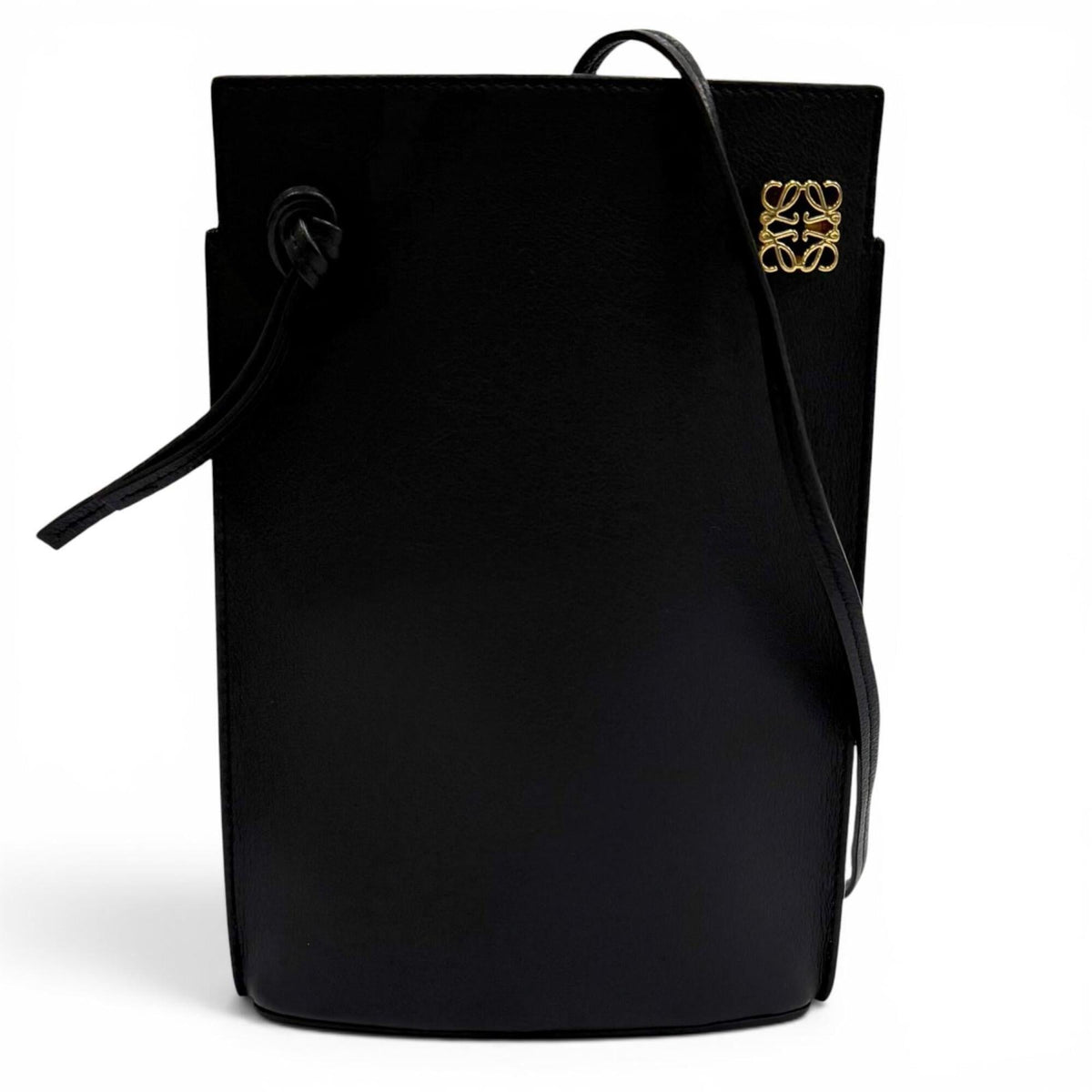 LOEWE C630R12X01 Classic Calfskin Dice Pocket Anagram Shoulder Bag, Black, Made in Spain, Women's, with Dust Bag — Like New