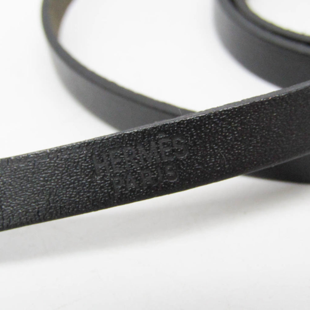 Hermes Hapi III Choker Leather,Metal Bangle Silver,Black — Like New