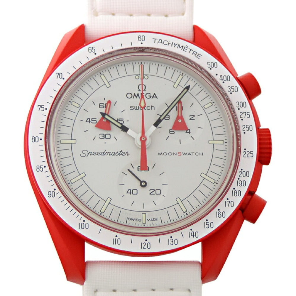 SWATCH x OMEGA Moon Mission to Mars Women's and Men's Watch SO33R100 — Very Good