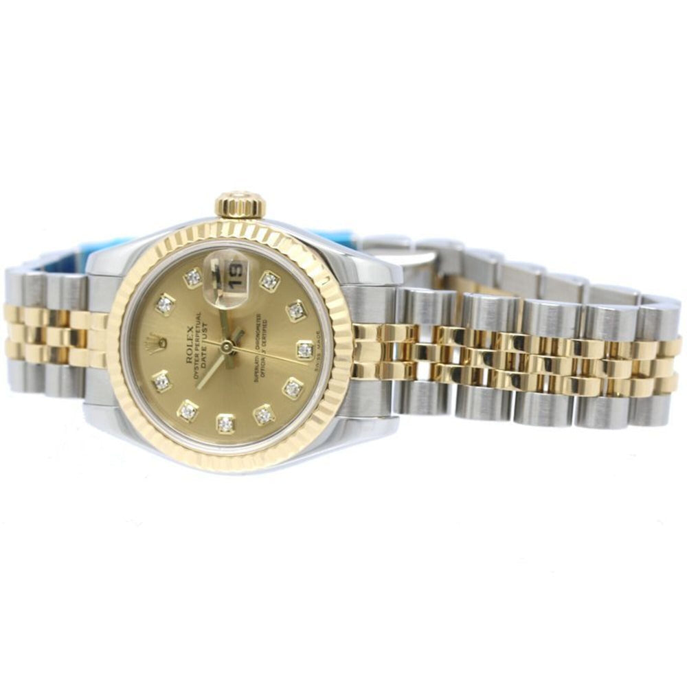 ROLEX Datejust 10P Diamond 179173G Women's Watch SSx18K Yellow Gold 40580 — Good