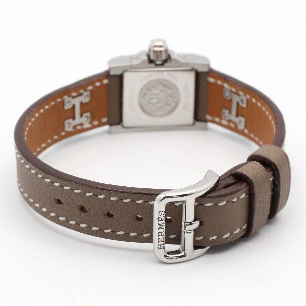 Hermes Mini Medor Watch, Stainless Steel, Leather Strap, Women's, Silver Tone, ME2.110 — Very Good