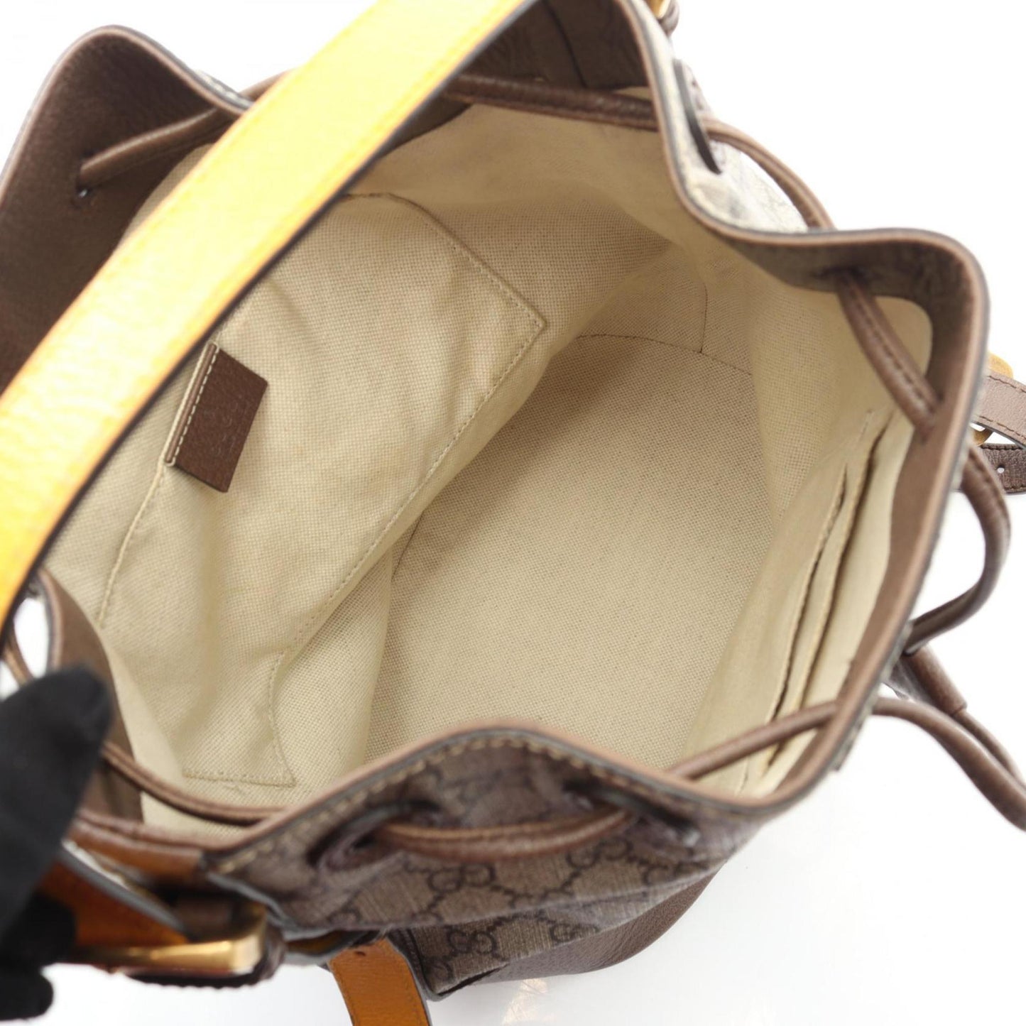 Gucci GG Supreme Ferry Line Shoulder Bag/Rucksack/Backpack in Coated Canvas and Leather, Beige, Brown, Multicolor, Women's, 473875