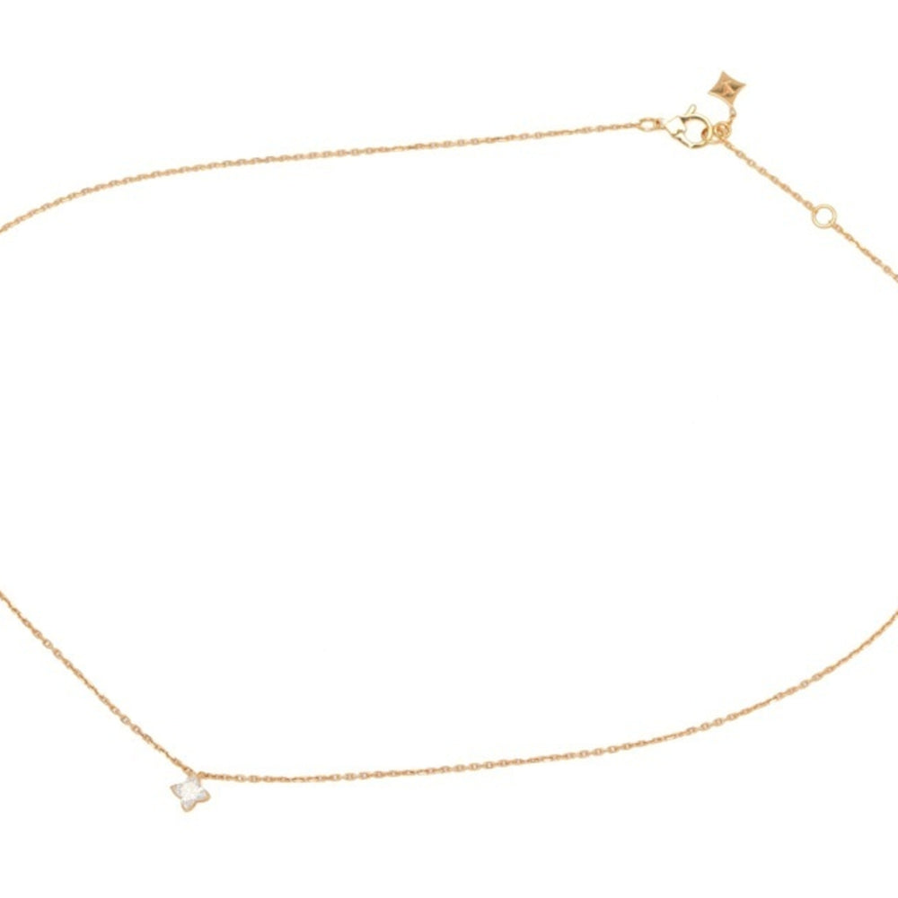 Louis Vuitton LV Diamond Star Pendant Necklace Q03842, 18K Pink Gold, Diamond, 42.5 cm — Like New