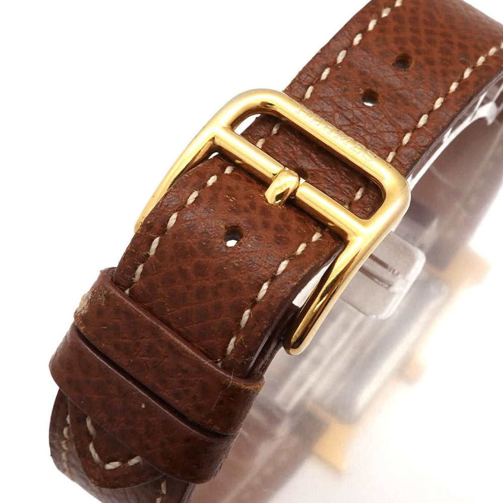 Hermes H-Watch HH1 201 Women's Watch White Brown Quartz H — Very Good