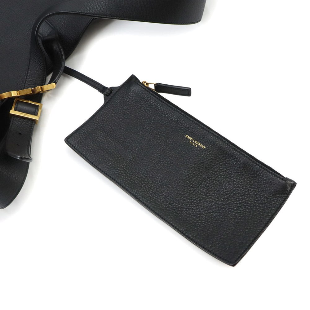 Saint Laurent LE 5 A 7 Hobo Shoulder Handbag, Leather, Black, 793088, Gold Hardware — New - Store Return