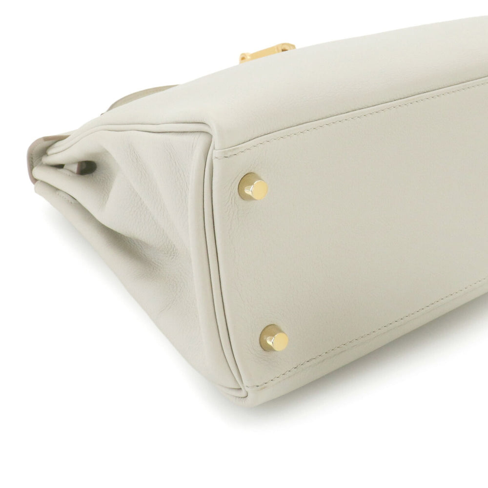 Hermes Kelly 32 Evercolor Beton 2-way Hand/Shoulder Handbag, Inside Stitching, A Stamp, Gold Hardware — Like New