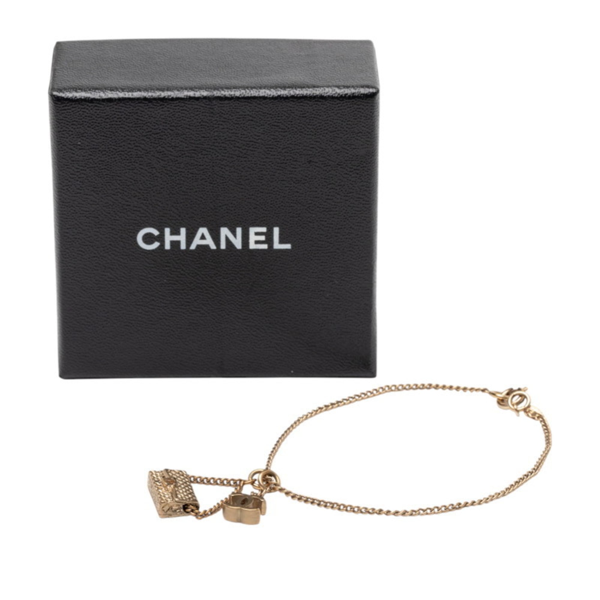 CHANEL Coco Mark Matelasse Motif Bracelet, Gold Plated, Women's