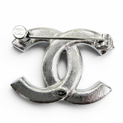 CHANEL B25P Coco Mark Star, Heart, Faux Pearl, Rhinestone Brooch, Silver, Made in Italy, Women's, with Box and Dust Bag — Like New