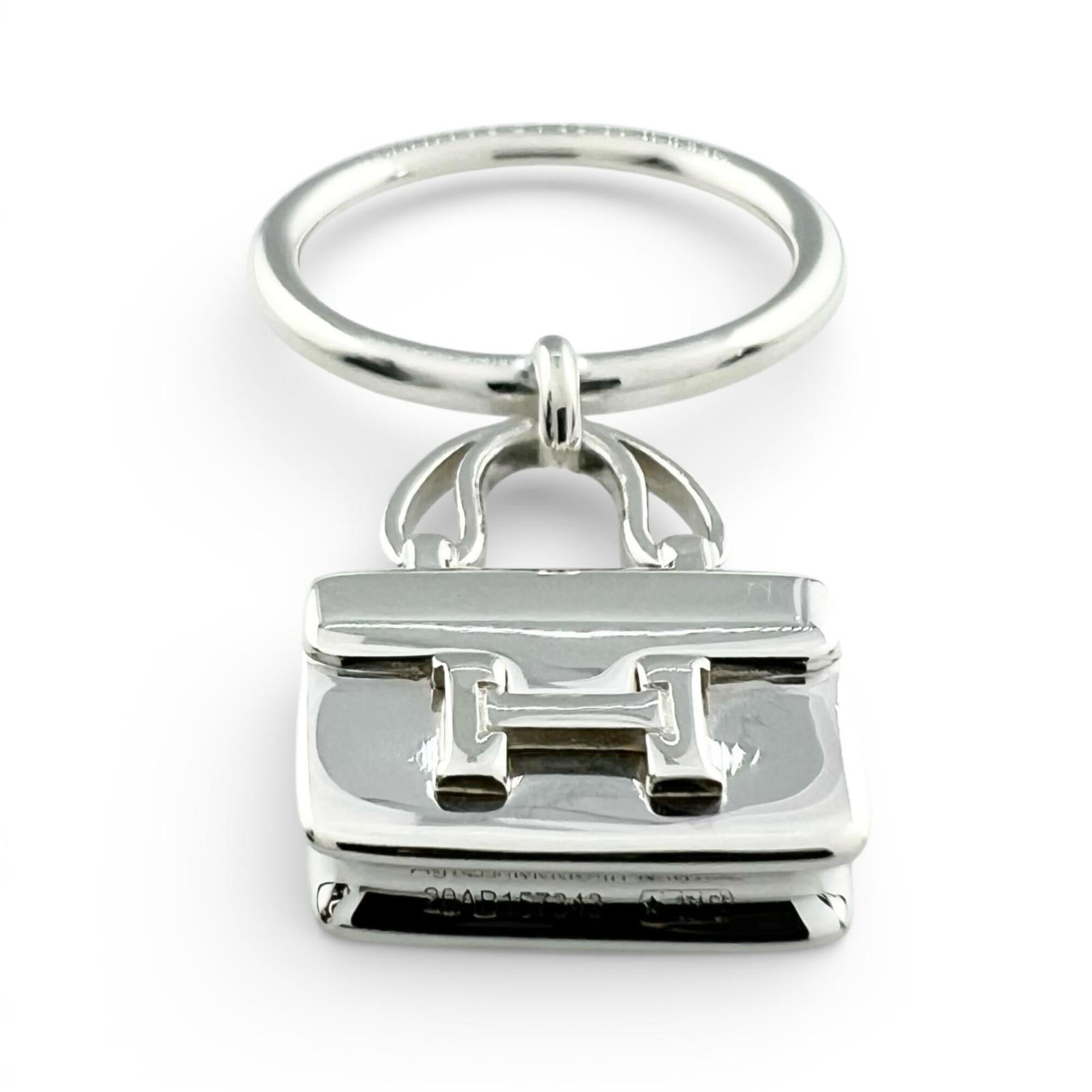 HERMES Amulette Constance Ring, AG925, 2020 model, Silver, Size 52, Made in Italy, Weight: 6.9g, Women's — Like New