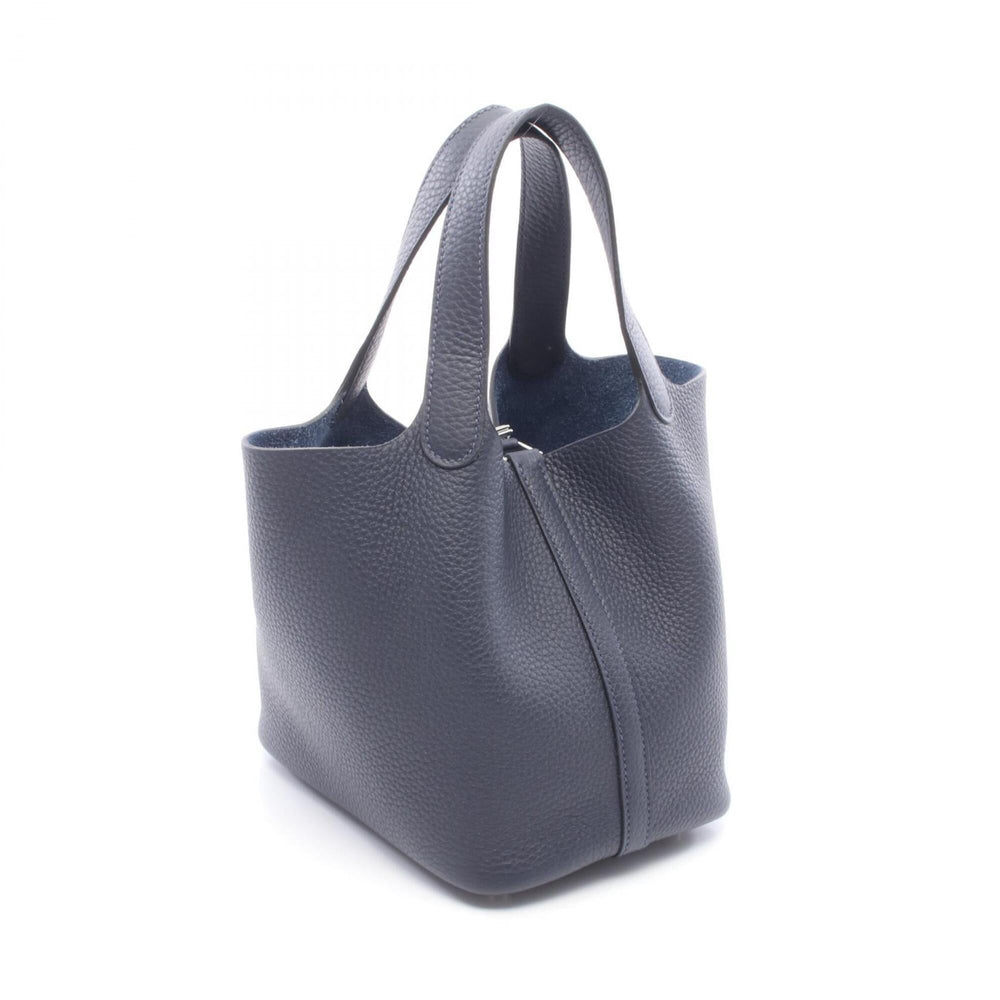 Hermes Picotin Lock PM Handbag, Leather, Taurillon Clemence Women's, Navy Blue — New - Store Return